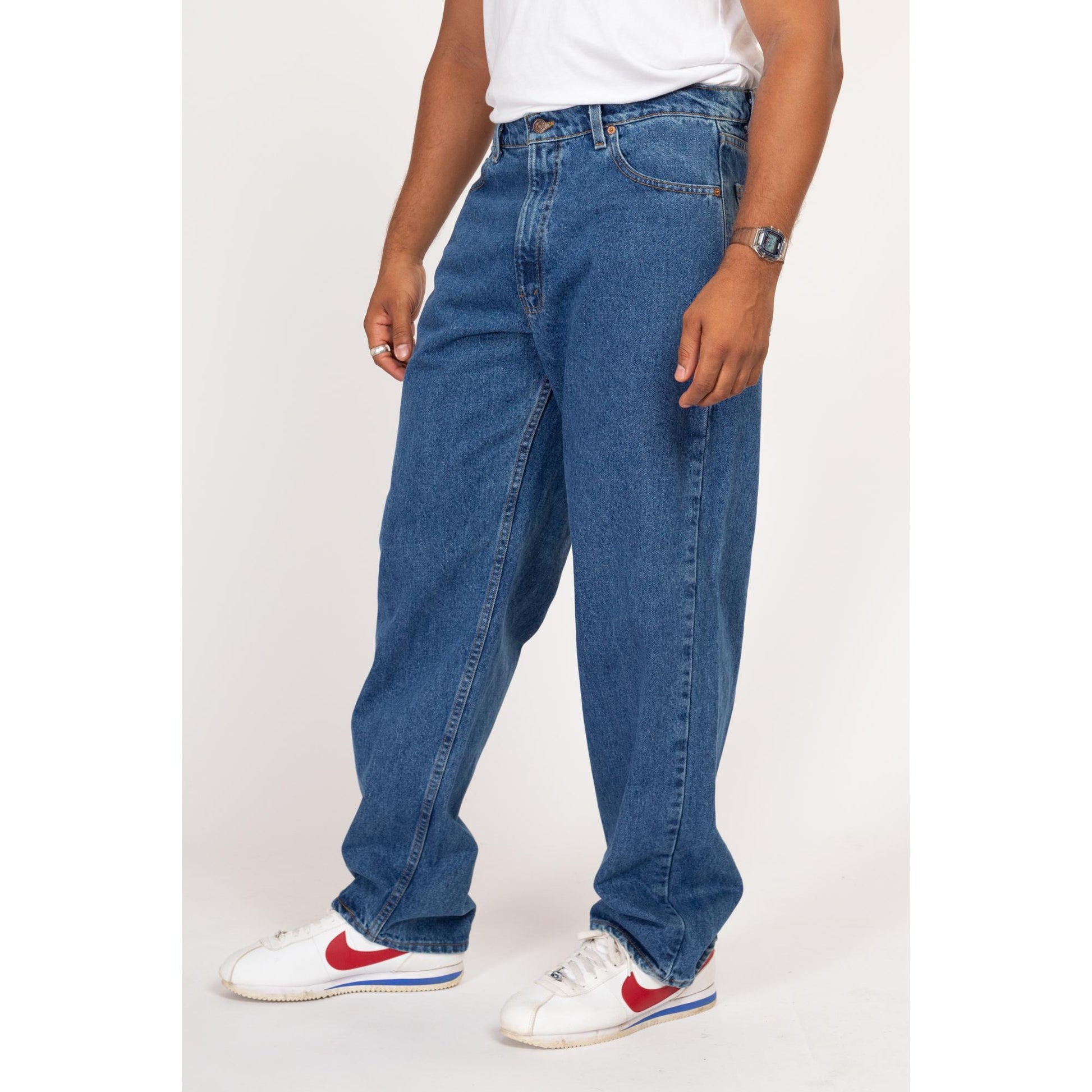 36x32 90s Levis 565 Loose Fit Jeans | Vintage Levi's Made In USA Dark Wash Denim Baggy Wide Leg Dad Jeans
