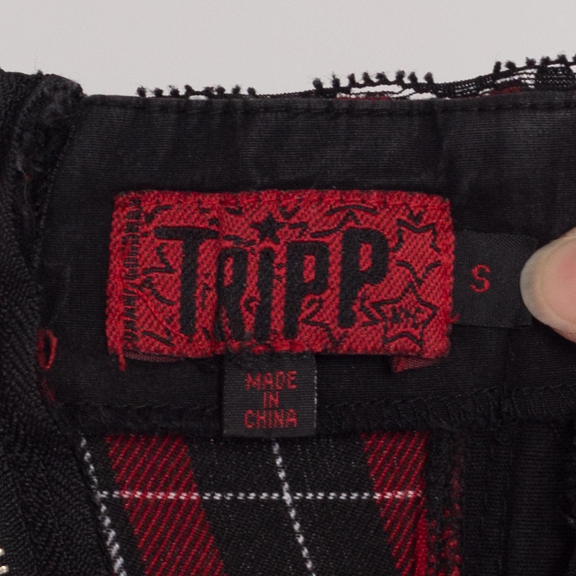 XS-Sm Y2K Tripp NYC Gothic Red & Black Plaid Top – Flying