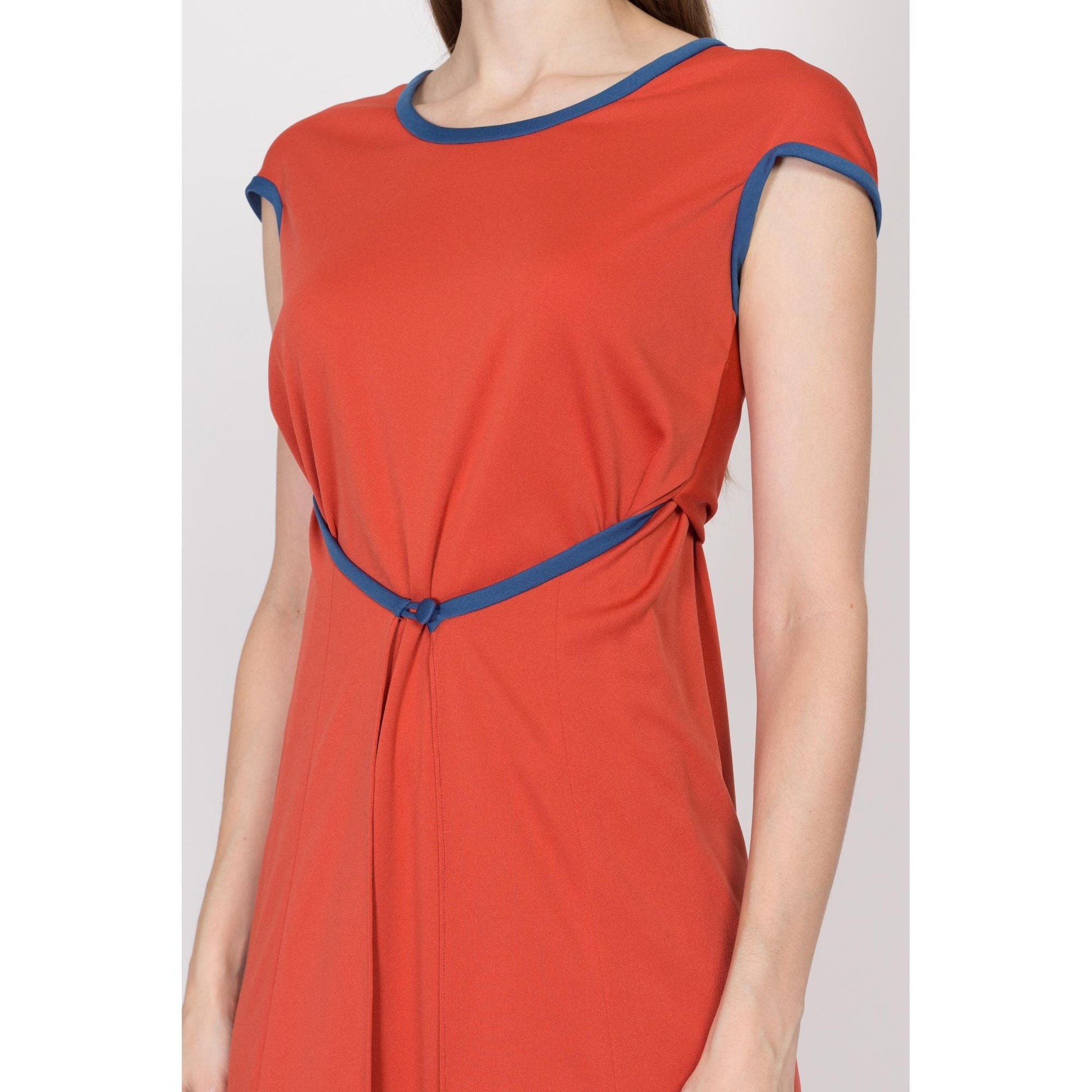 burnt orange smock dress Burnt Orange Shirtdress, Summer Cocktail Oversize Dress, Wedding Guest Outfit, Garden Party Dress, Bishop Sleeves Long Dress, A Line Dress