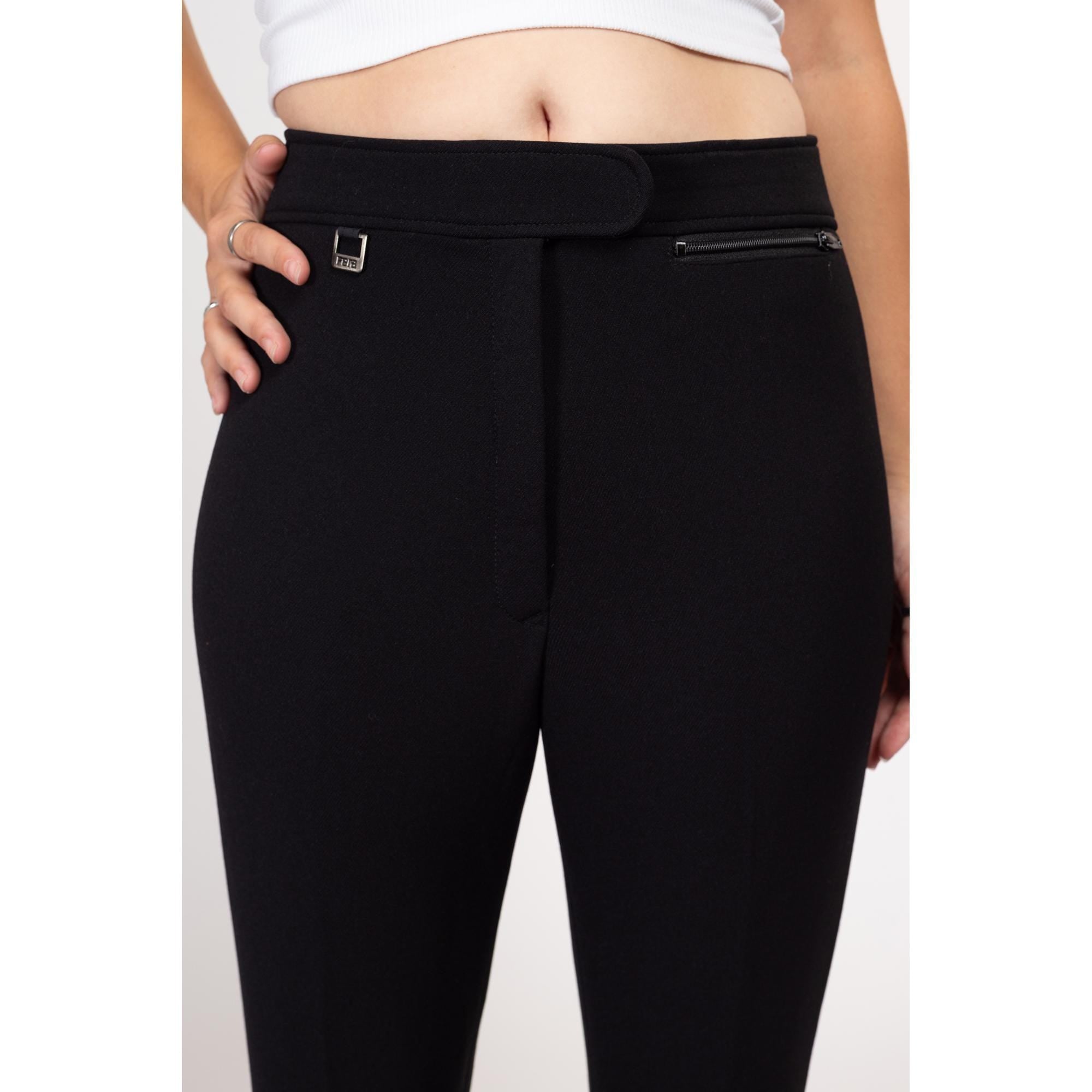 Petite Medium 90s Fera Black Stirrup Ski Pants Flying Apple Vintage