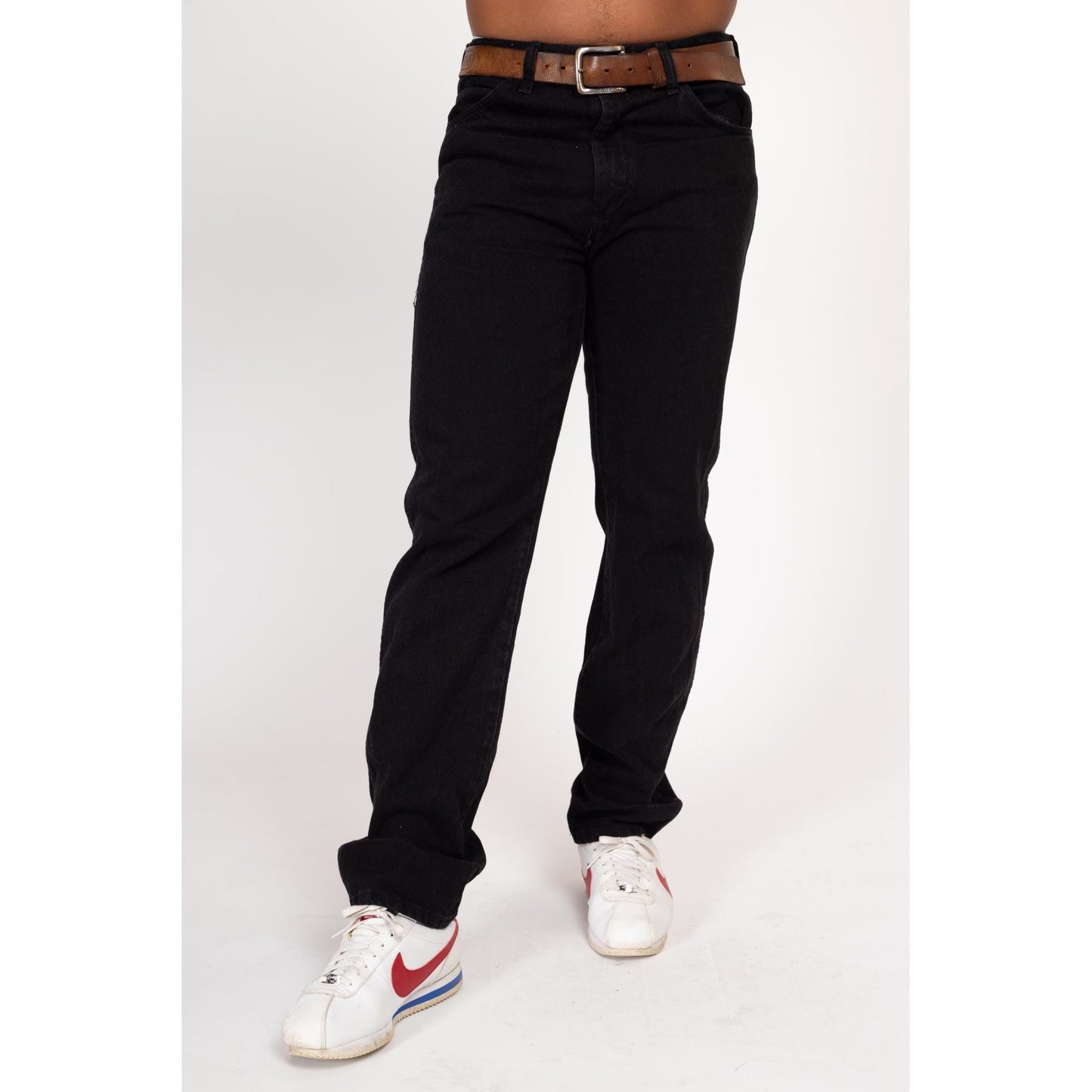 34x34 90s Black Straight Leg Jeans | Vintage Denim Menswear Dad Jeans