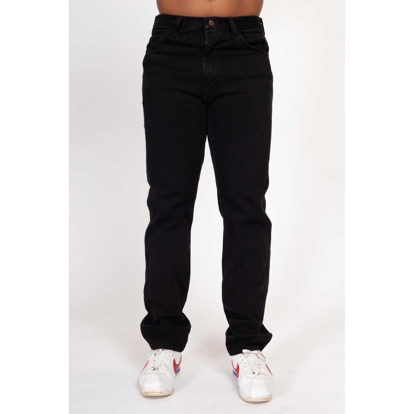 34x34 90s Black Straight Leg Jeans | Vintage Denim Menswear Dad Jeans