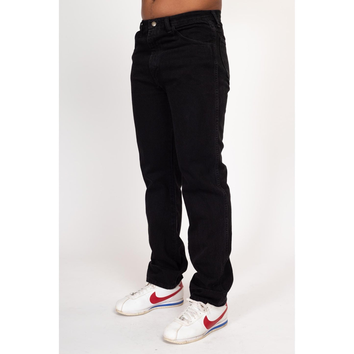 34x34 90s Black Straight Leg Jeans | Vintage Denim Menswear Dad Jeans