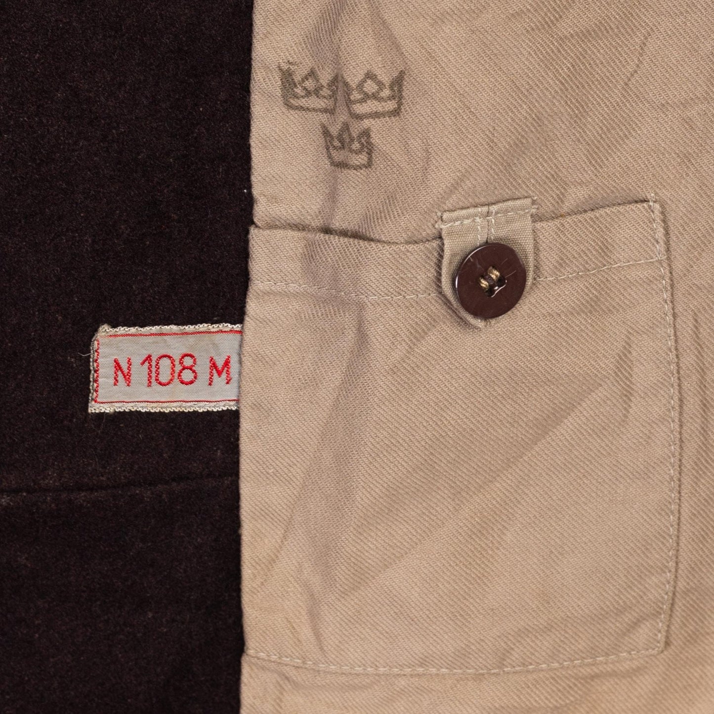 Medium 1940s WWII Swedish M39 Wool Army Jacket | Vintage 40s Sabo Stil Passform Stvrka Dark Brown Military Surplus Field Coat