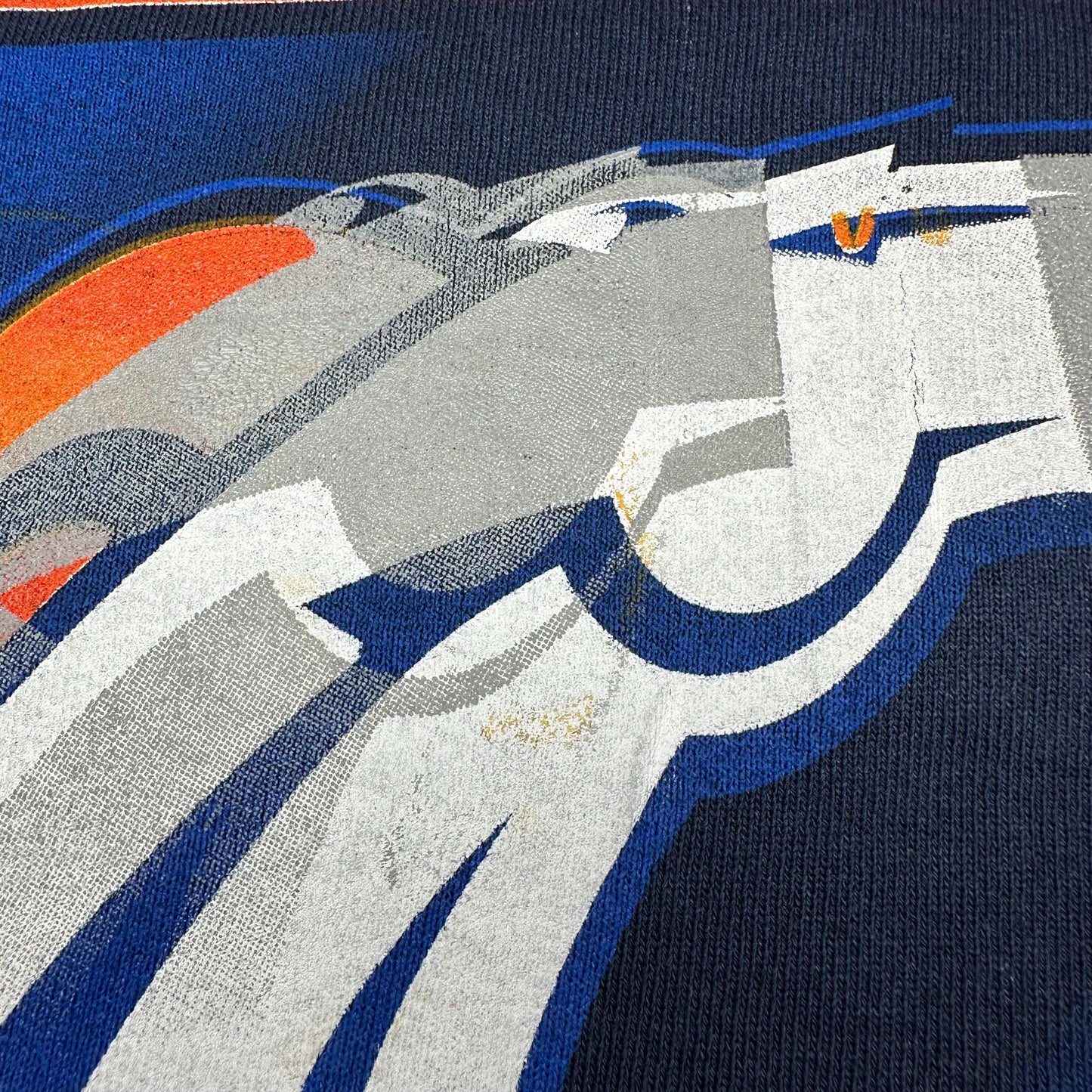 XS 90s Denver Broncos NFL Sweatshirt | Vintage Football Navy Blue Graphic Crewneck Pullover