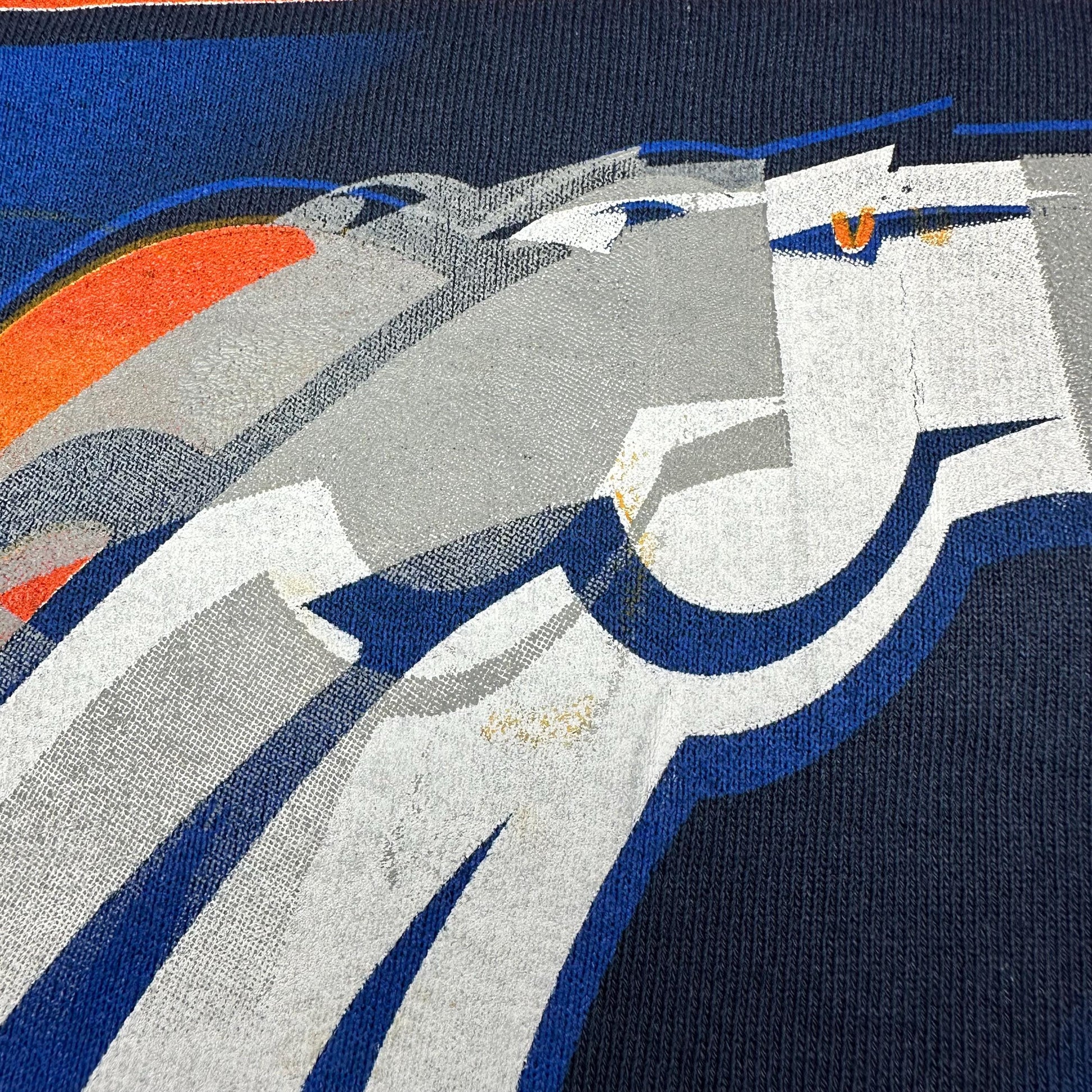 XS 90s Denver Broncos NFL Sweatshirt | Vintage Football Navy Blue Graphic Crewneck Pullover