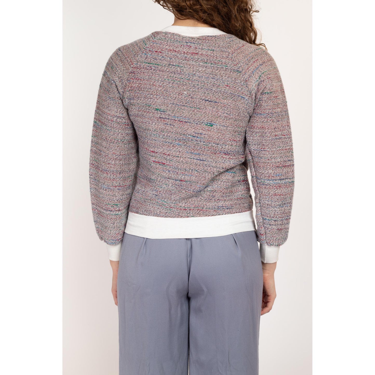XS 80s Wrangler Space Dye Knit Sweater NWT | Vintage Long Sleeve V Neck Pullover Sweatshirt Top