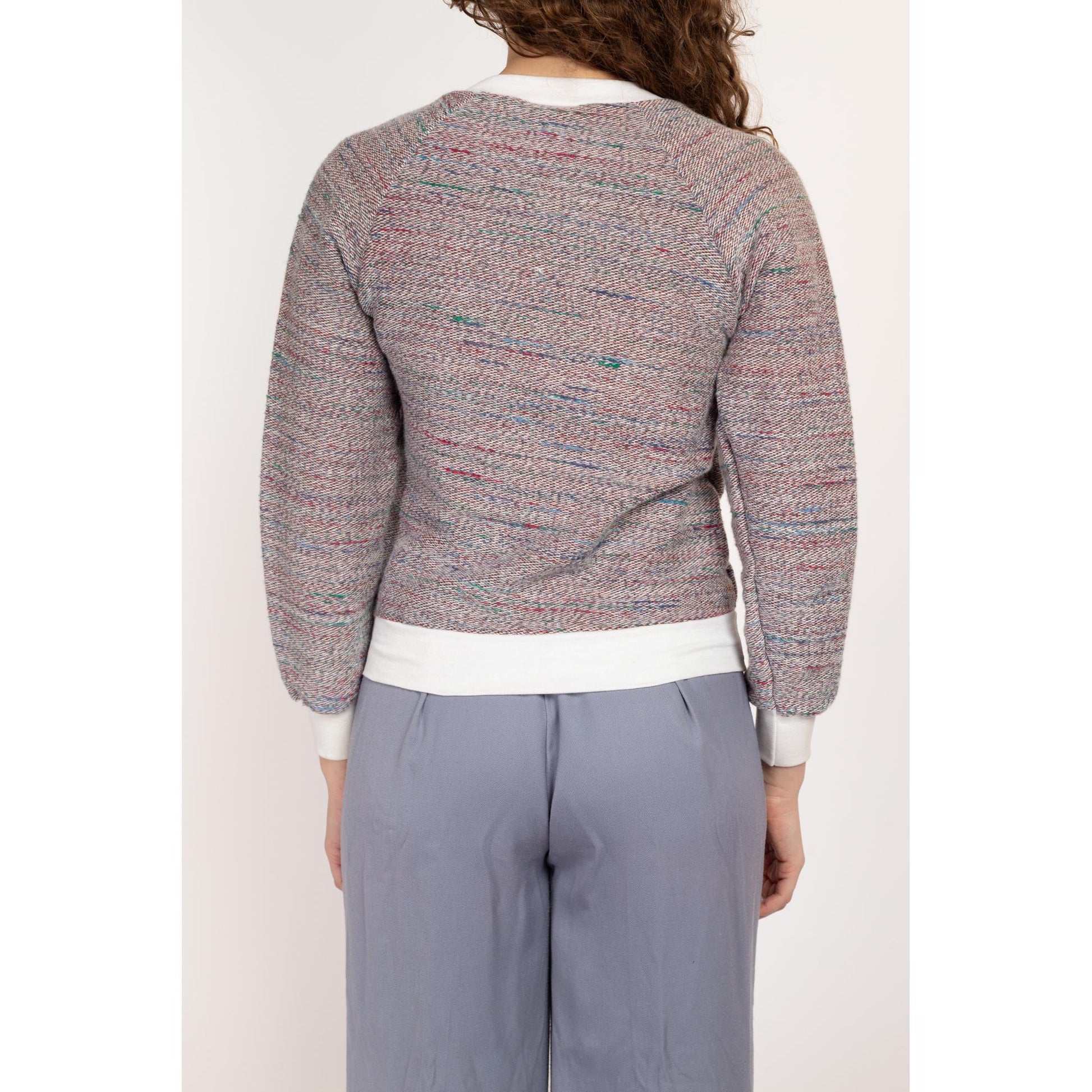XS 80s Wrangler Space Dye Knit Sweater NWT | Vintage Long Sleeve V Neck Pullover Sweatshirt Top
