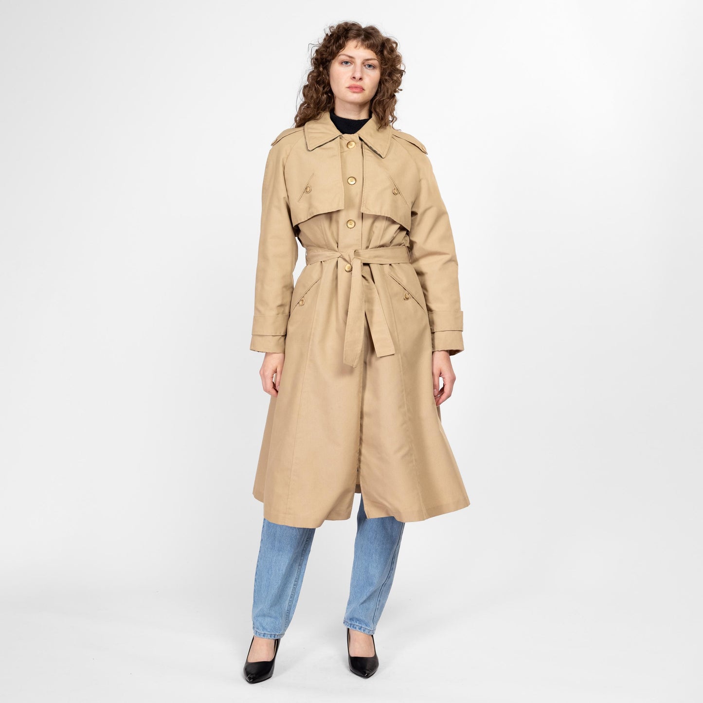 Medium 70s Khaki Belted Plaid Lined Trench Coat – Flying Apple Vintage