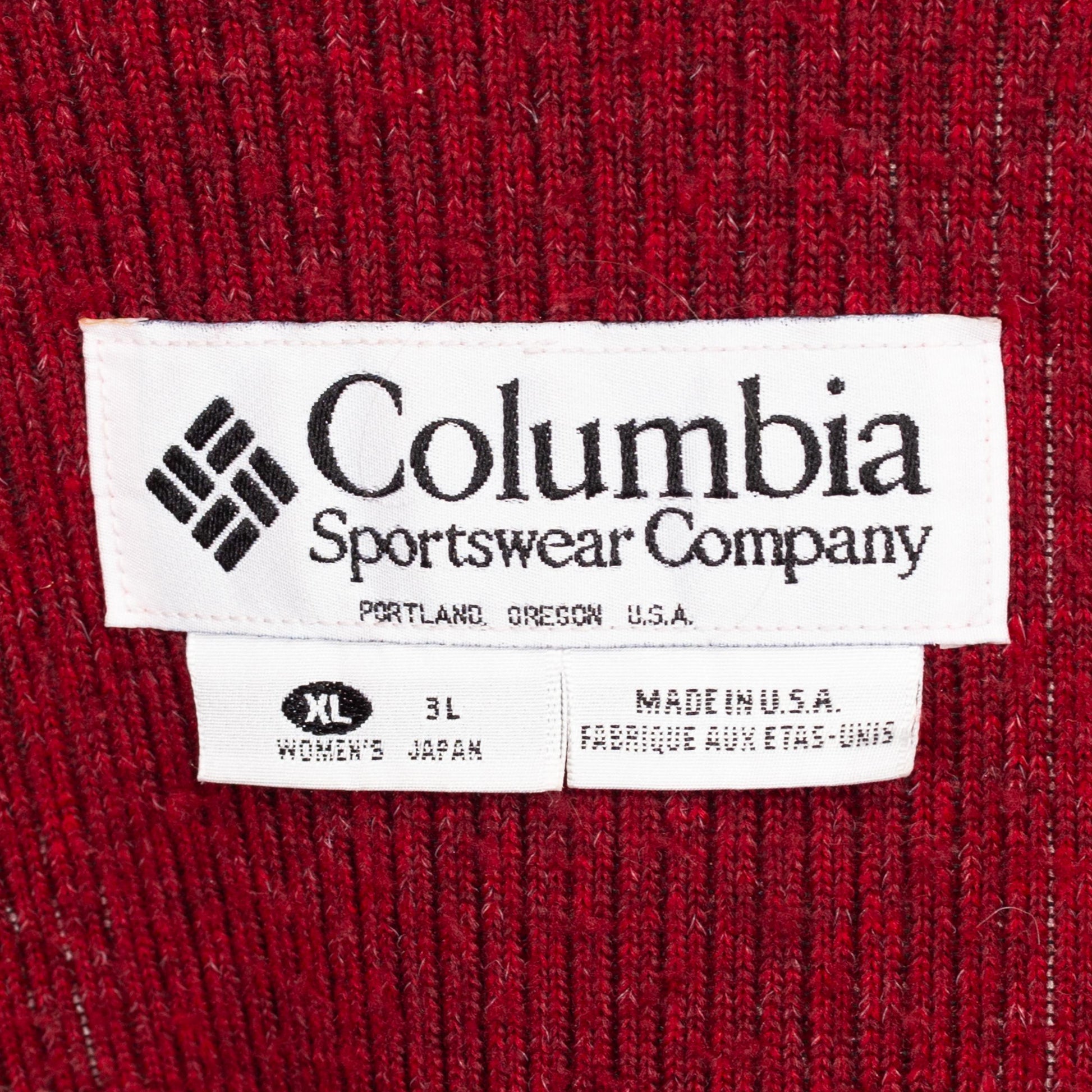XL 90s Columbia Rust Red Fleece Vest | Vintage Drawstring Waist Zip Up Sleeveless Sweatshirt