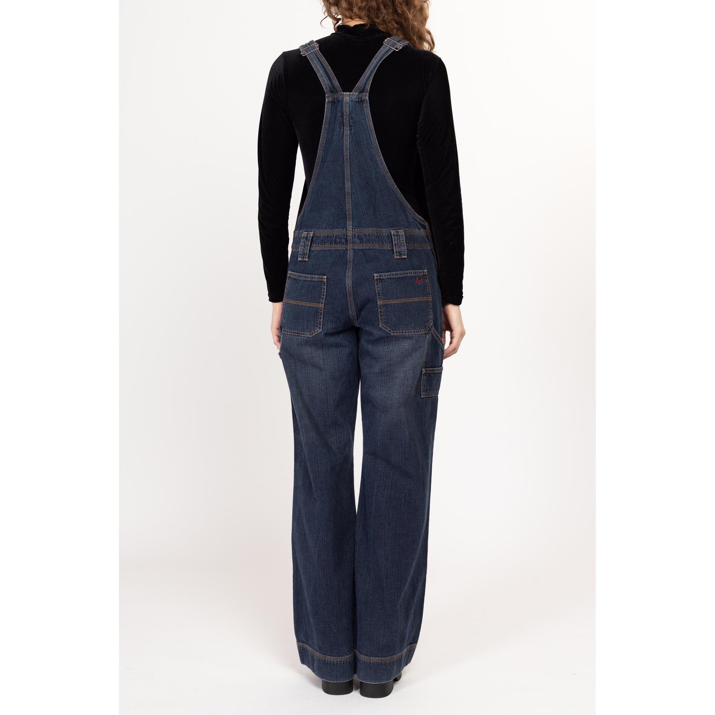Medium Y2K Esprit Straight Leg Carpenter Overalls | Vintage Dark Wash Denim Overall Pants Dungarees