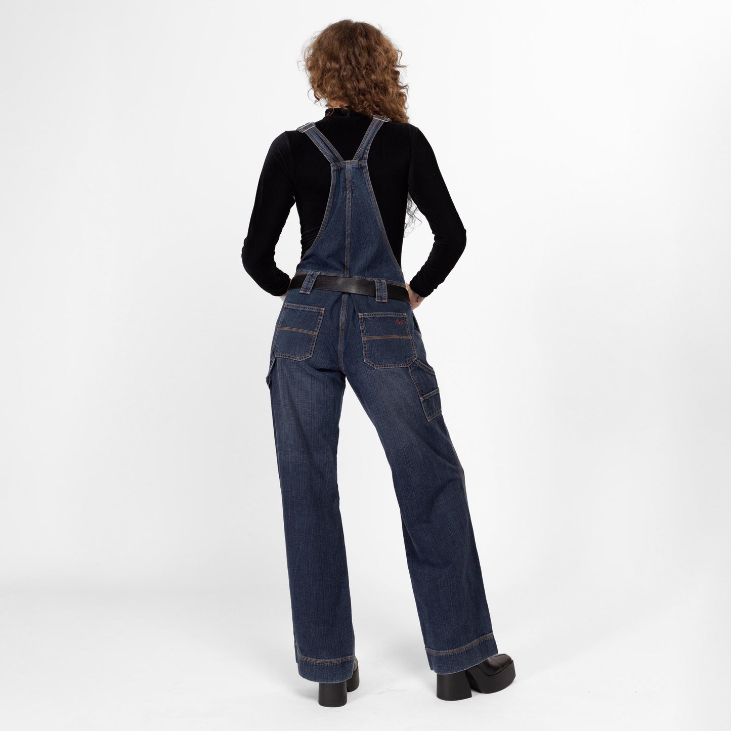Medium Y2K Esprit Straight Leg Carpenter Overalls | Vintage Dark Wash Denim Overall Pants Dungarees