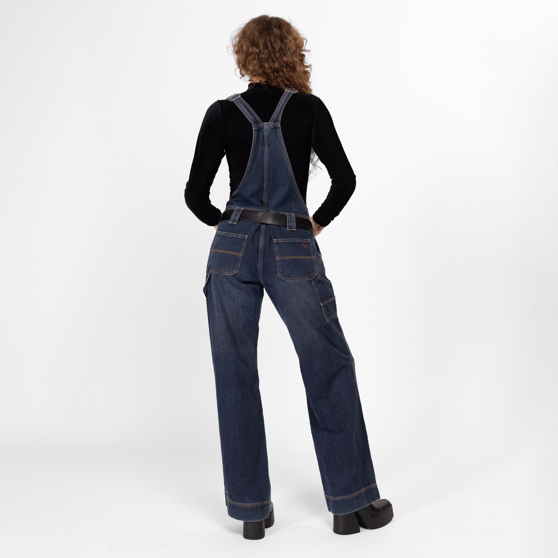 Medium Y2K Esprit Straight Leg Carpenter Overalls | Vintage Dark Wash Denim Overall Pants Dungarees