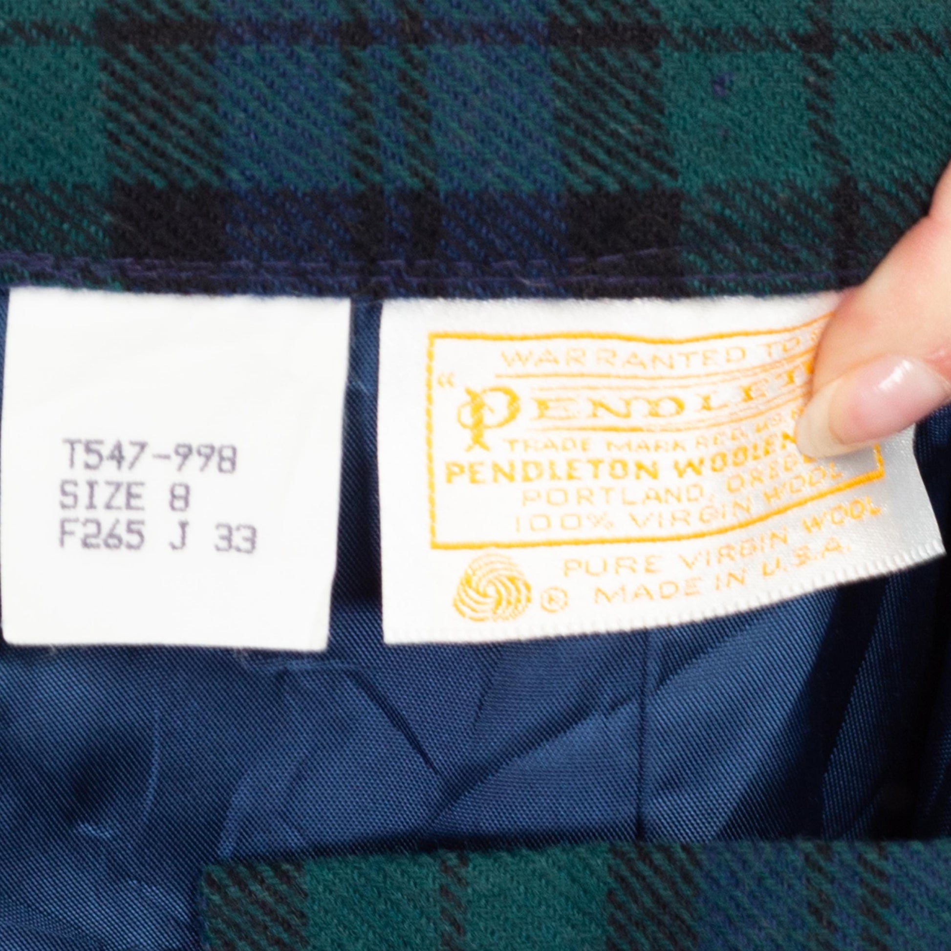 Medium 80s Pendleton Black Watch Tartan Wool Jacket & Midi Skirt Set Size 8 | Vintage Green Navy Blue Plaid Matching Two Piece Blazer Suit