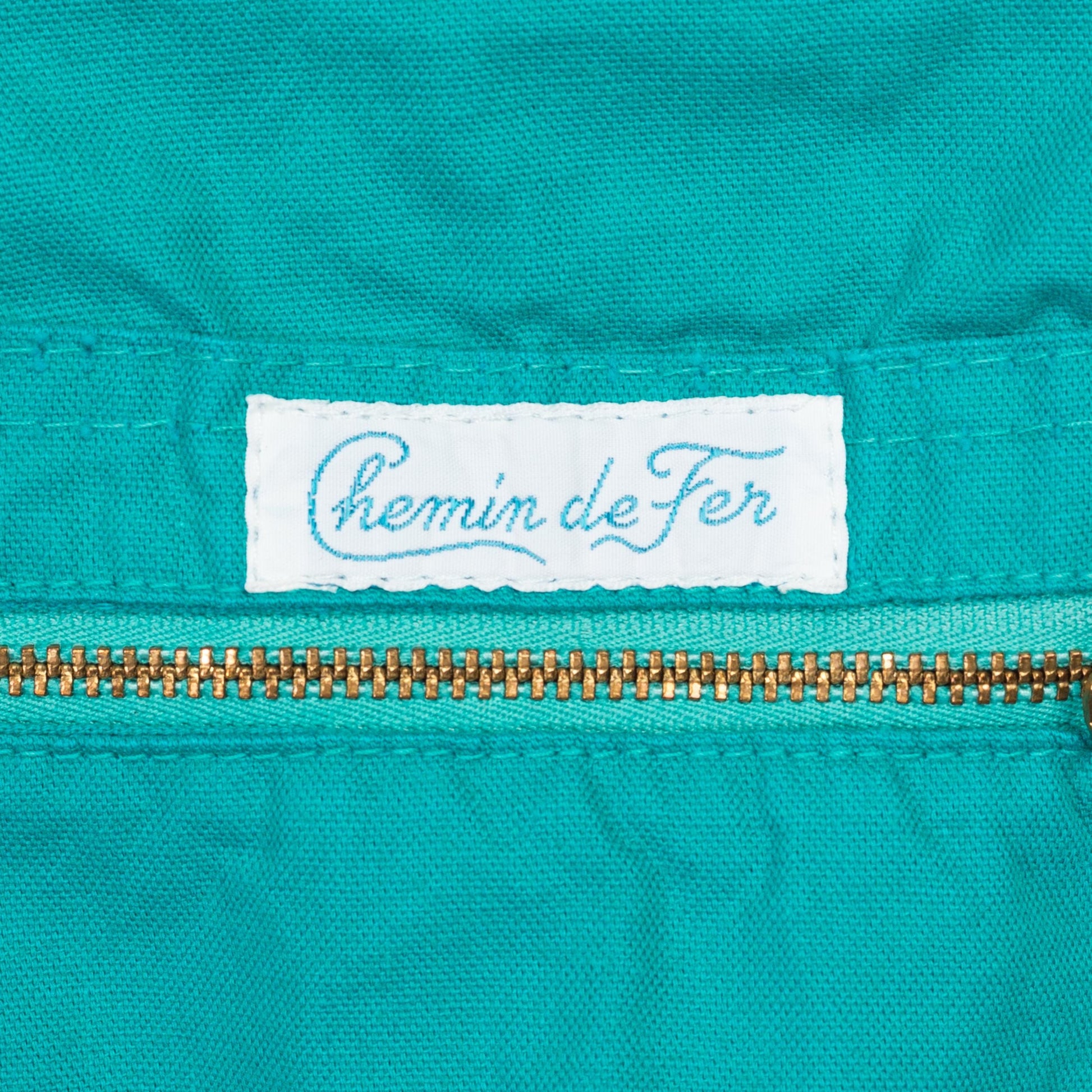 Petite XS 70s Chemin De Fer Teal Overall Shorts | Retro Vintage Cotton Romper Shortalls