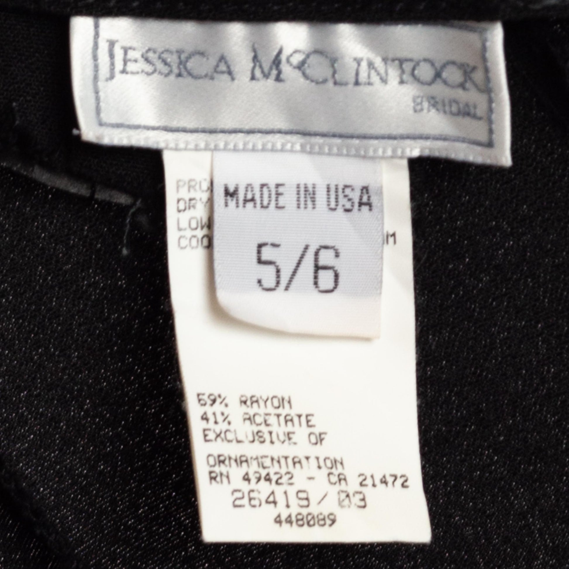 Small 80s 90s Jessica McClintock Black & White Evening Gown Size 5-6 | Vintage Sleeveless Crochet Trim Formal Maxi Party Dress