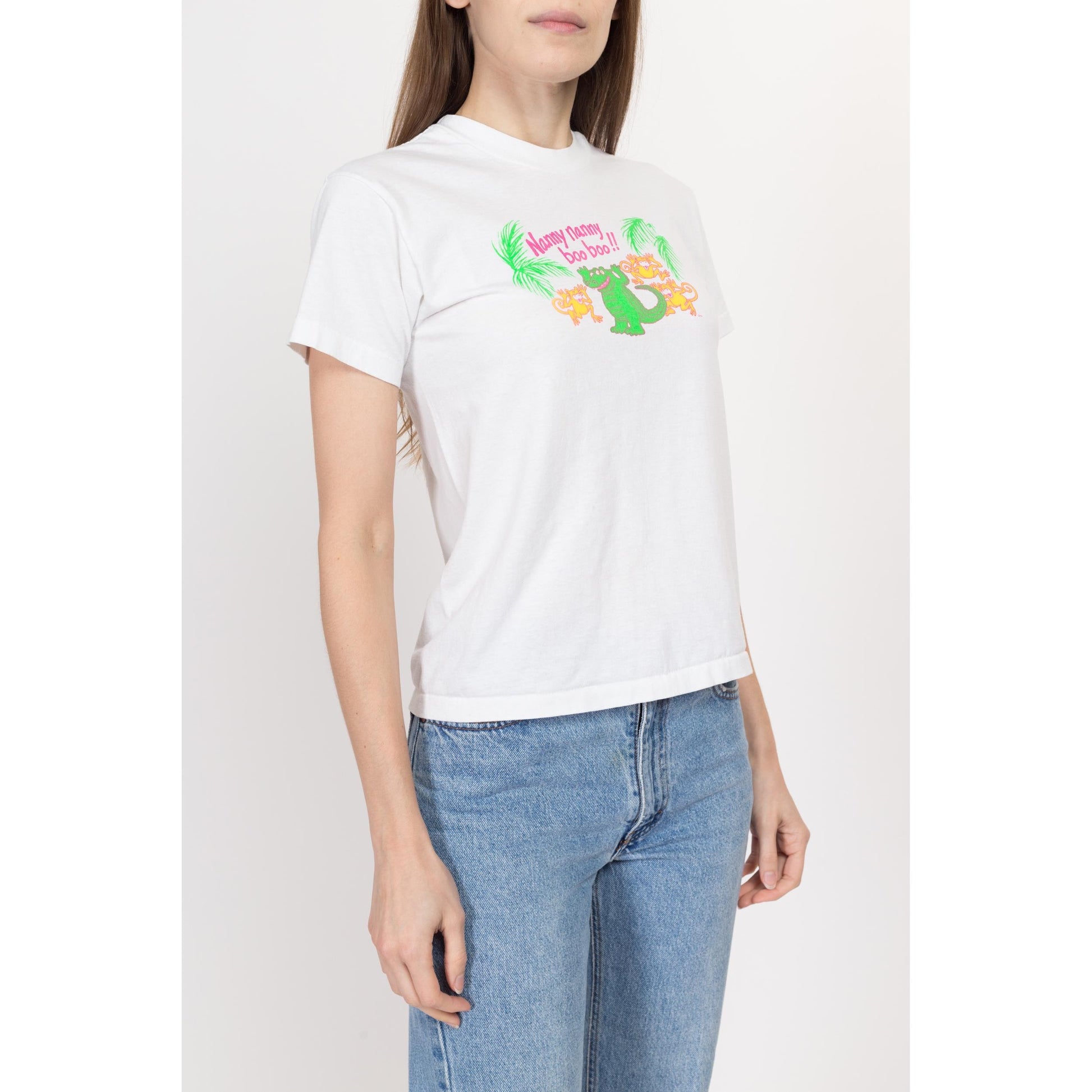 XS 90s "Nanny Nanny Boo Boo" Joe Scruggs Autographed T Shirt | Vintage Kids Music Cartoon Signed Graphic Concert Tee