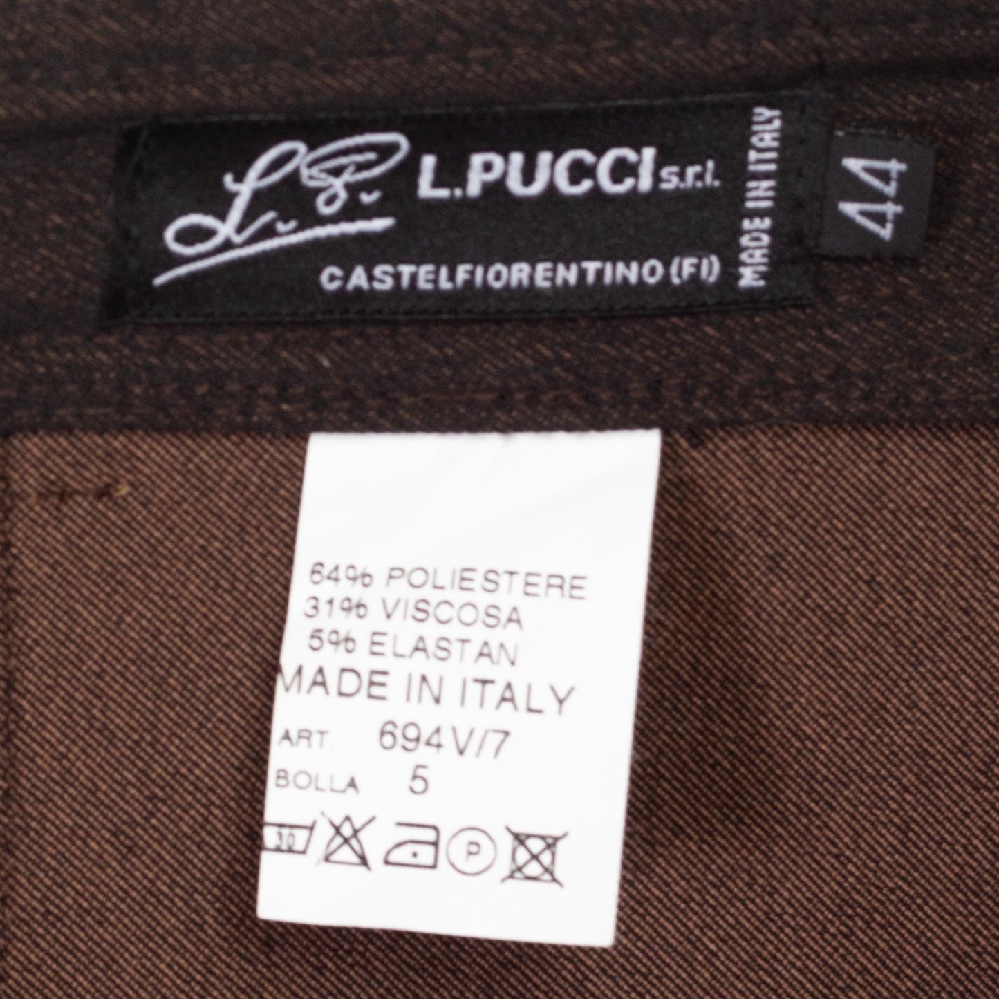 Medium Y2K Dark Brown Threaded Trim Mid Rise Pants | Vintage Straight Leg Faux Leather Trim Trousers