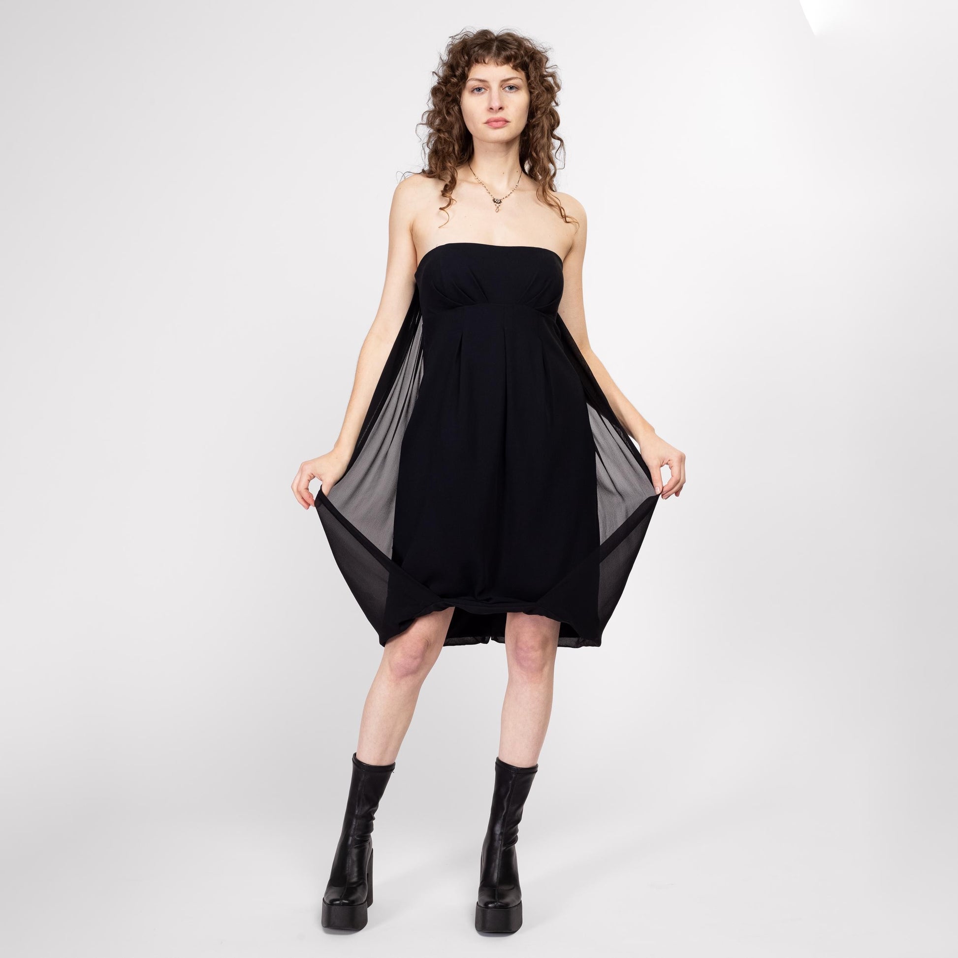 Medium Y2K Nicole Miller Black Bubble Party Dress Size 8 Flying Apple Vintage Medium Y2K Nicole Miller Black Bubble Party Dress Size 8 Flying Apple Vintage