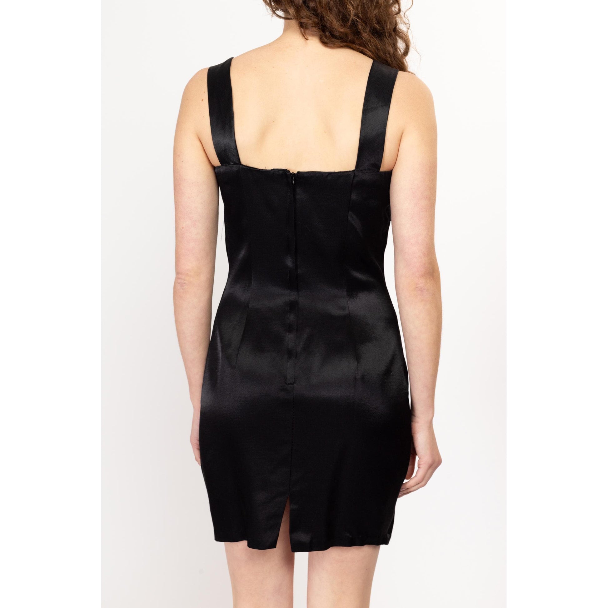 Medium 90s Gunne Sax Black Satin Keyhole Mini Dress – Flying Apple Vintage Medium 90s Gunne Sax Black Satin Keyhole Mini Dress – Flying Apple Vintage