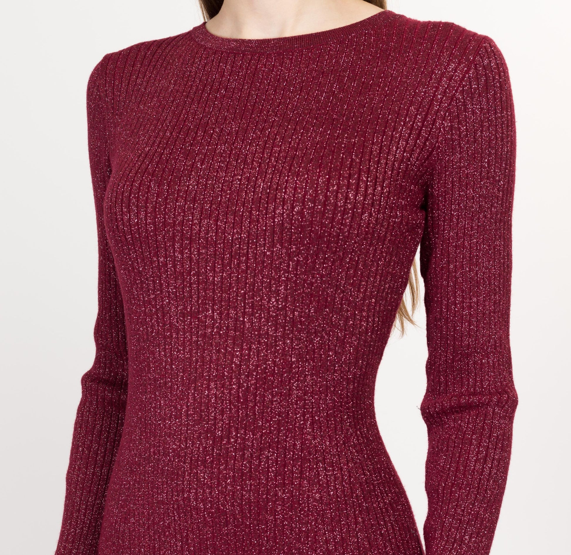 red lurex dress 70s Wine Red Lurex Knit Mini Dress