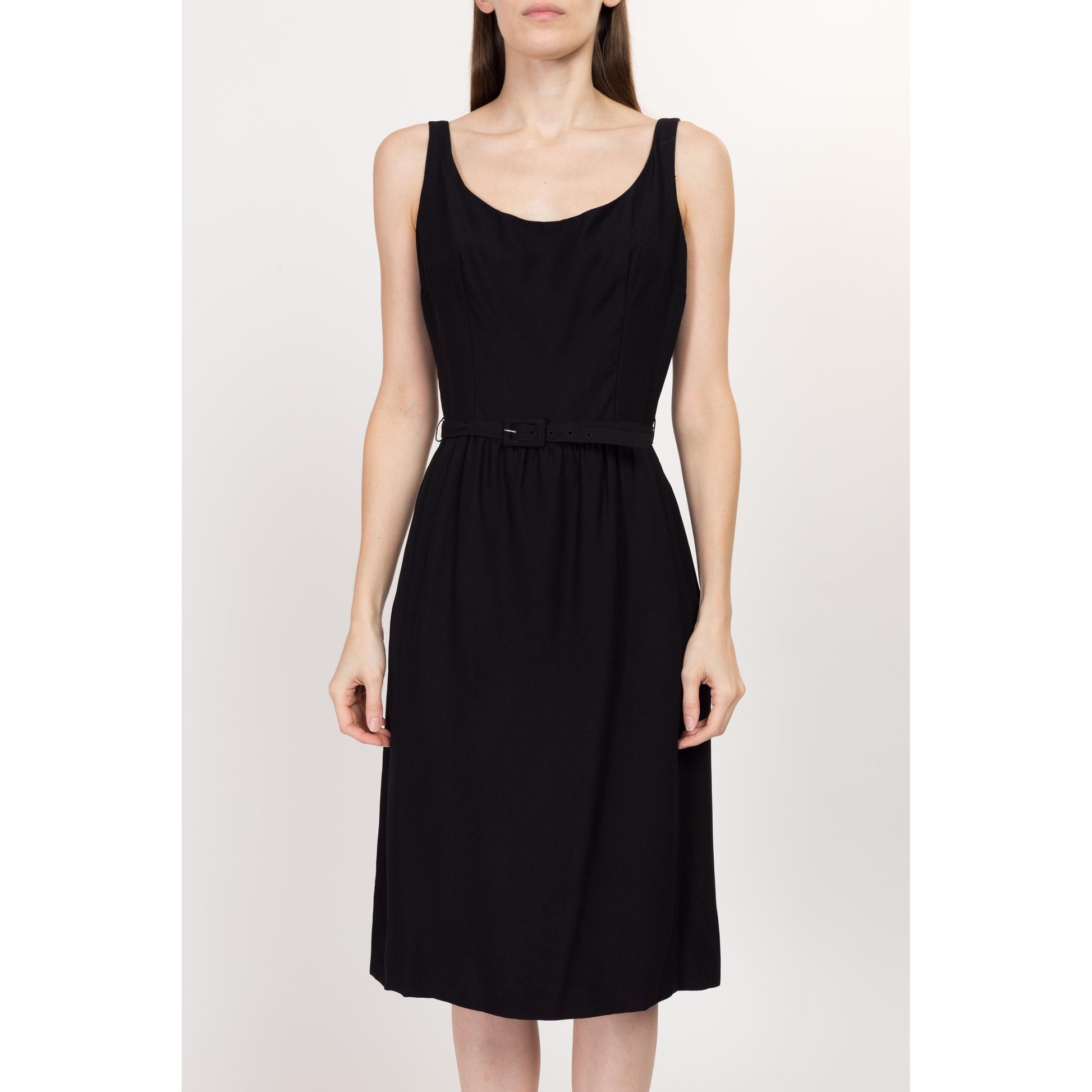 50s midi dress Sm-Med 50s 60s Suzy Perette Black Belted Sleeveless Midi Dress – Flying  Apple Vintage