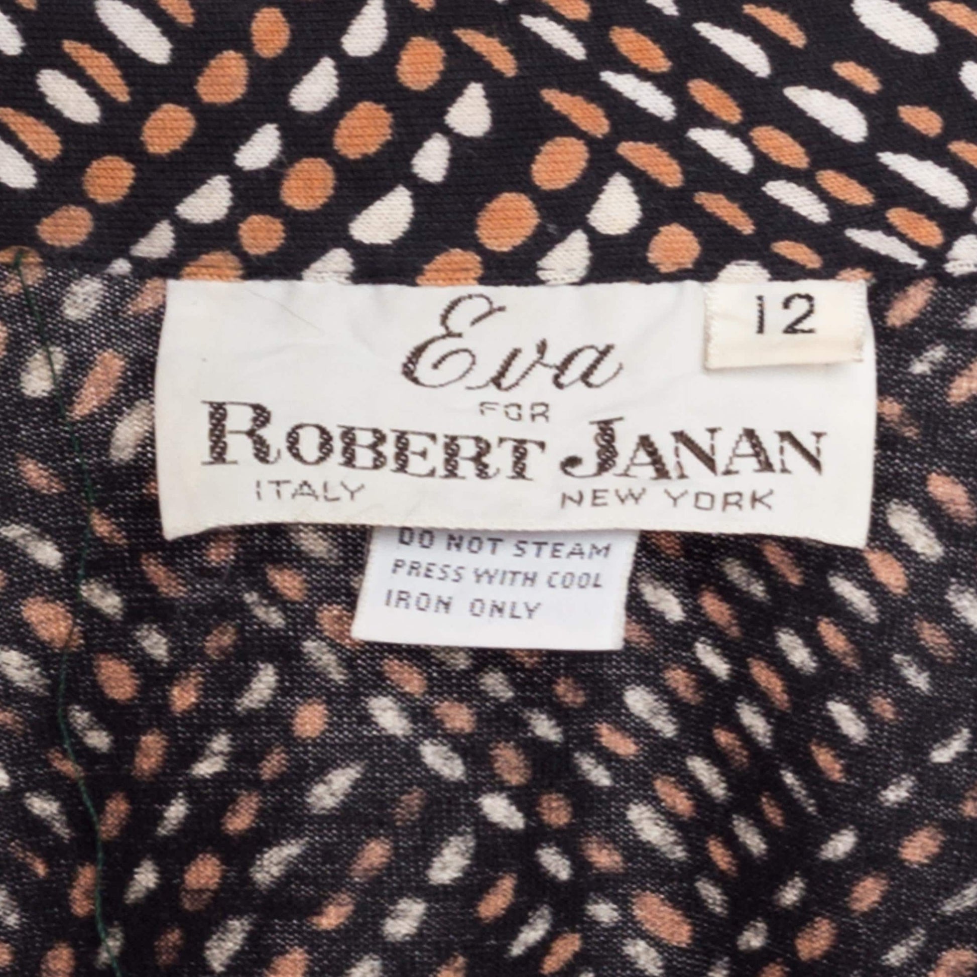 Small 70s Mod Op Art Print Collared Shirt | Vintage Abstract Button Up Long Sleeve Jersey Knit Top