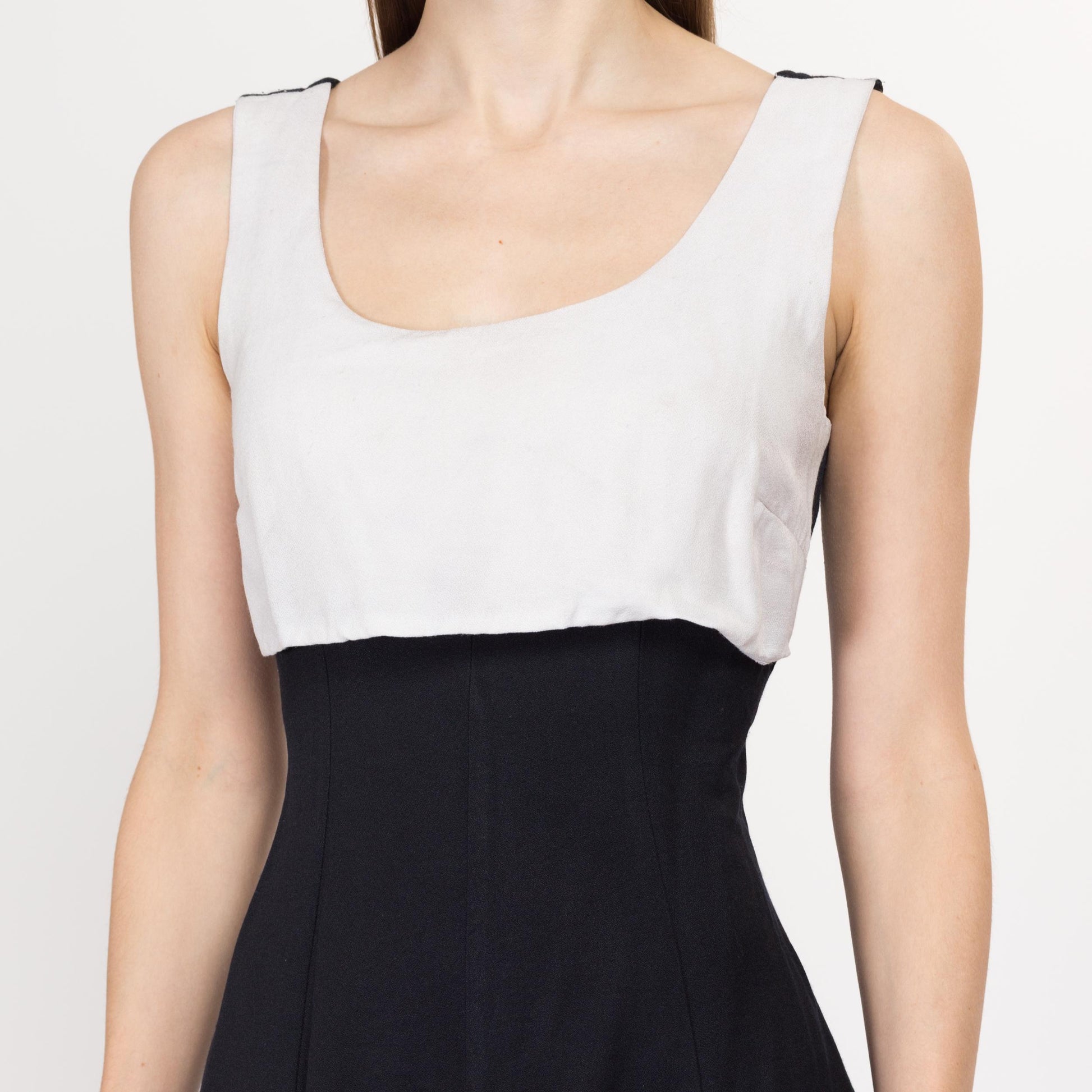 XS-SM 90s Black & White Corset Back Mini Dress XS-SM 90s Black & White Corset Back Mini Dress