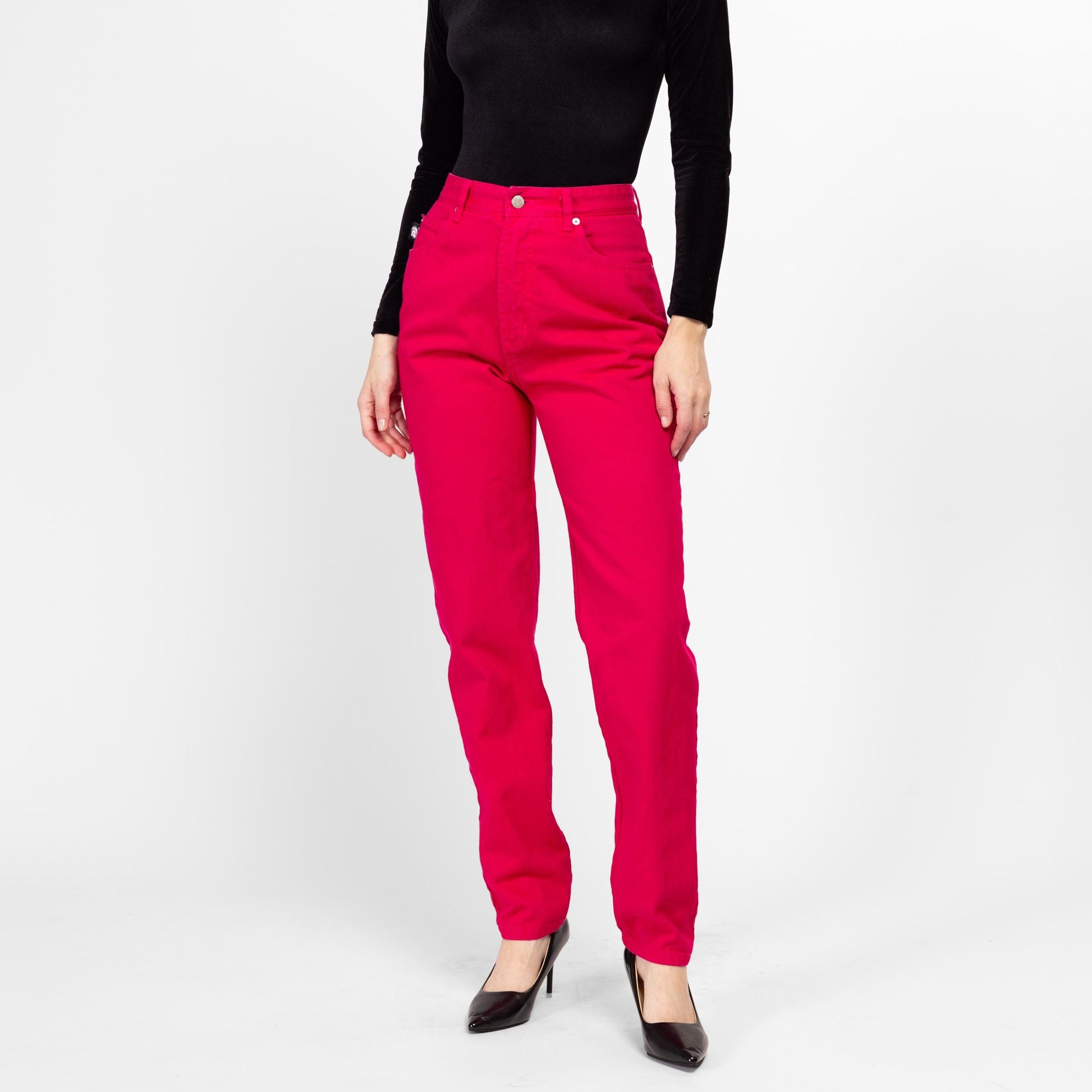 Small 90s Hot Pink High Waisted Jeans 27