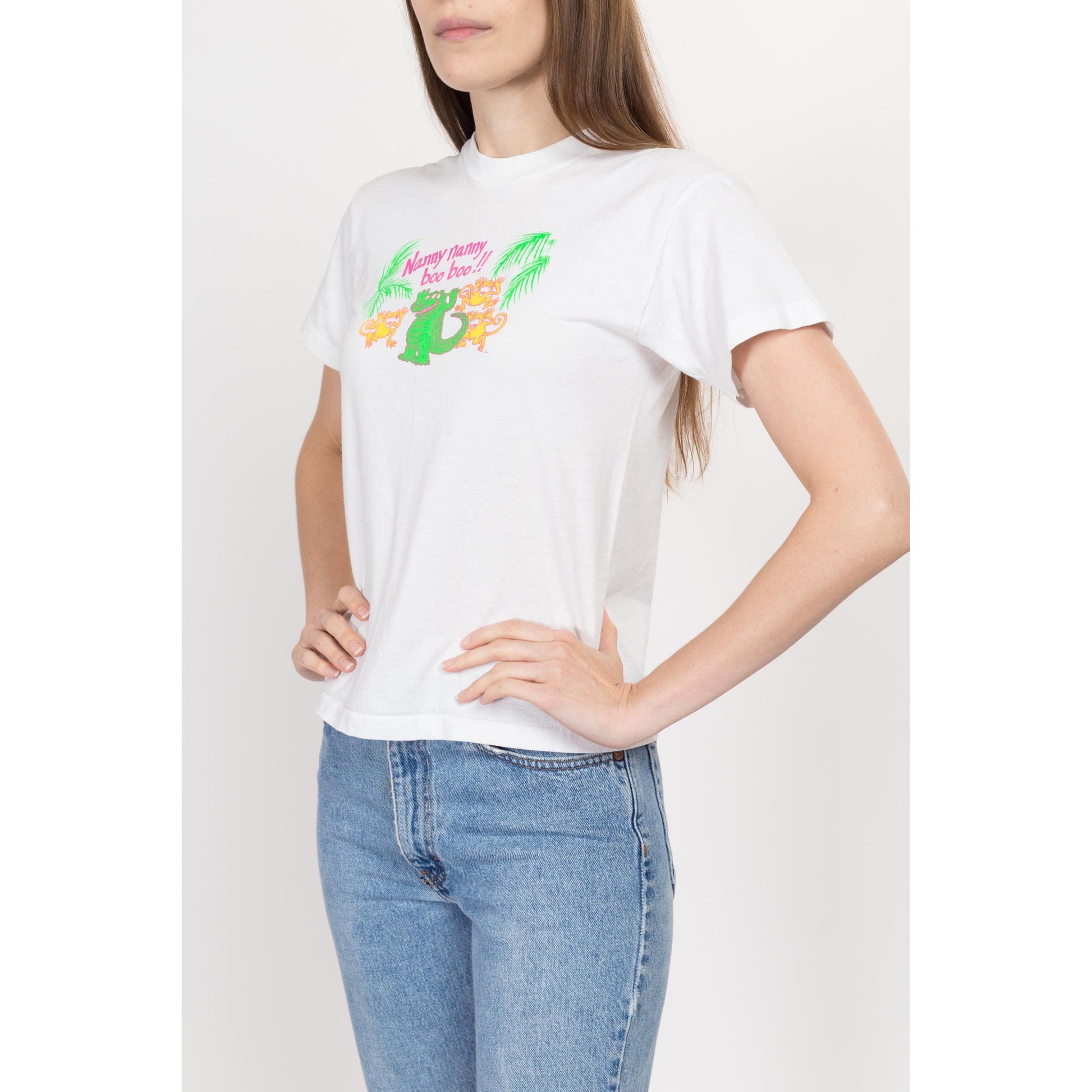 XS 90s "Nanny Nanny Boo Boo" Joe Scruggs Autographed T Shirt | Vintage Kids Music Cartoon Signed Graphic Concert Tee