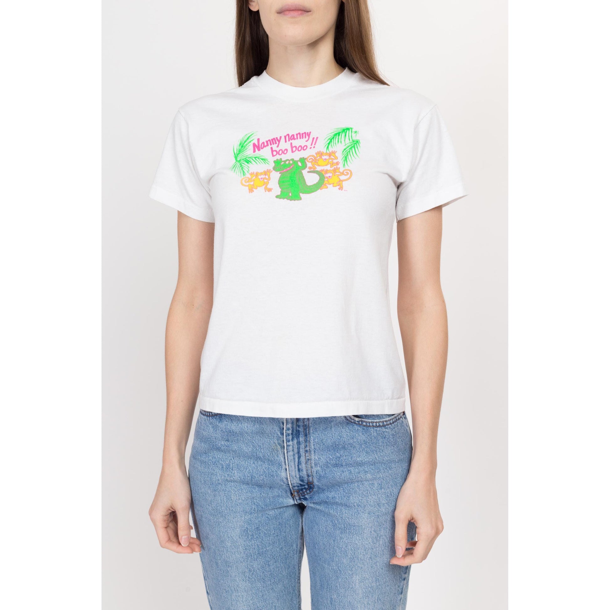 XS 90s "Nanny Nanny Boo Boo" Joe Scruggs Autographed T Shirt | Vintage Kids Music Cartoon Signed Graphic Concert Tee