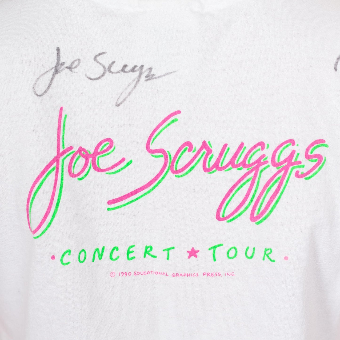 XS 90s "Nanny Nanny Boo Boo" Joe Scruggs Autographed T Shirt | Vintage Kids Music Cartoon Signed Graphic Concert Tee