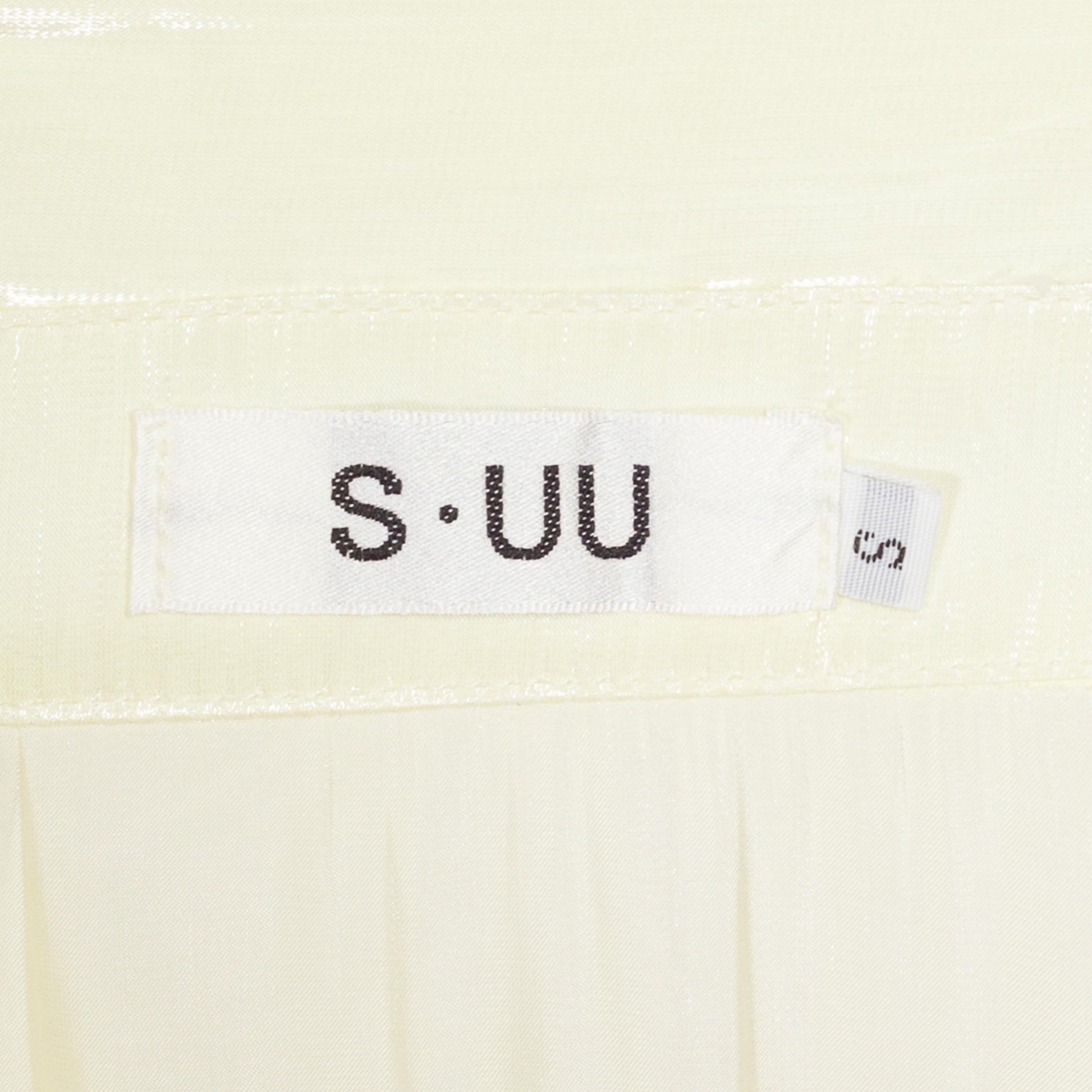 Small Y2K Sheer Chartreuse Longline Panel Blouse | Vintage Cuffed Long Sleeve Collared Button Up Top