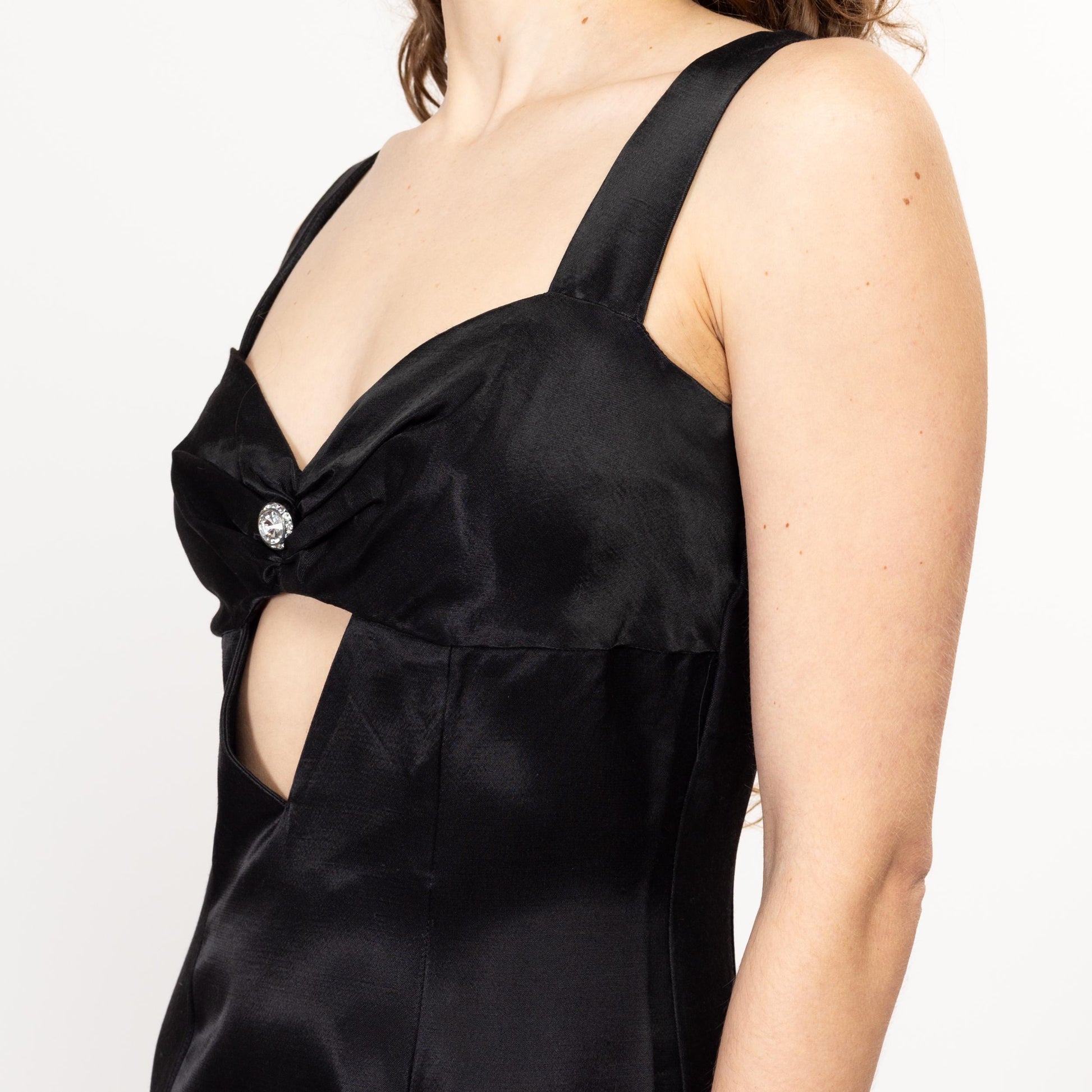 gunne sax black dress Medium 90s Gunne Sax Black Satin Keyhole Mini Dress – Flying Apple Vintage