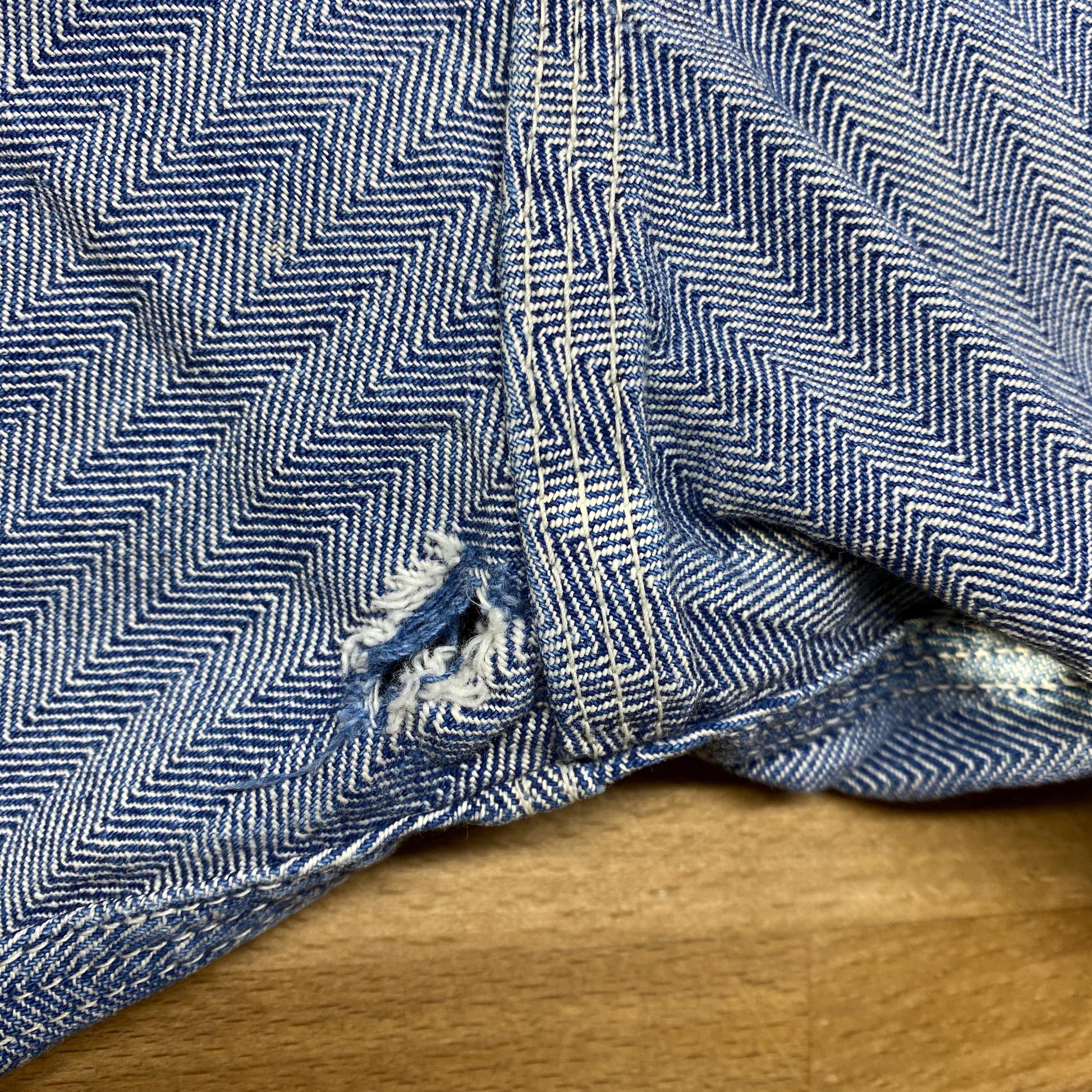 38M 1950s Hercules Nation-Alls Herringbone Striped Workwear Coveralls | Vintage 50s Sears Zip Front Cotton Boiler Suit Jumpsuit