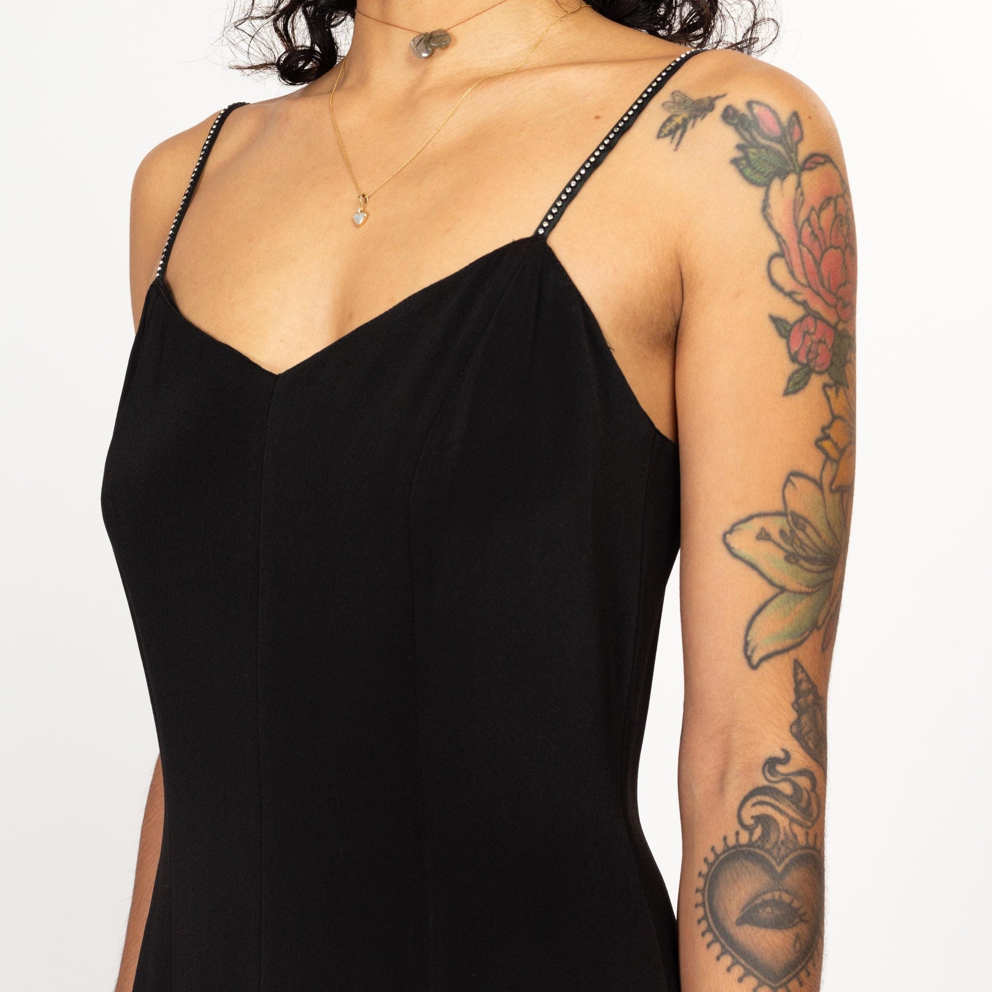 Medium 90s Black Jeweled Strap Mini Party Dress Medium 90s Black Jeweled Strap Mini Party Dress