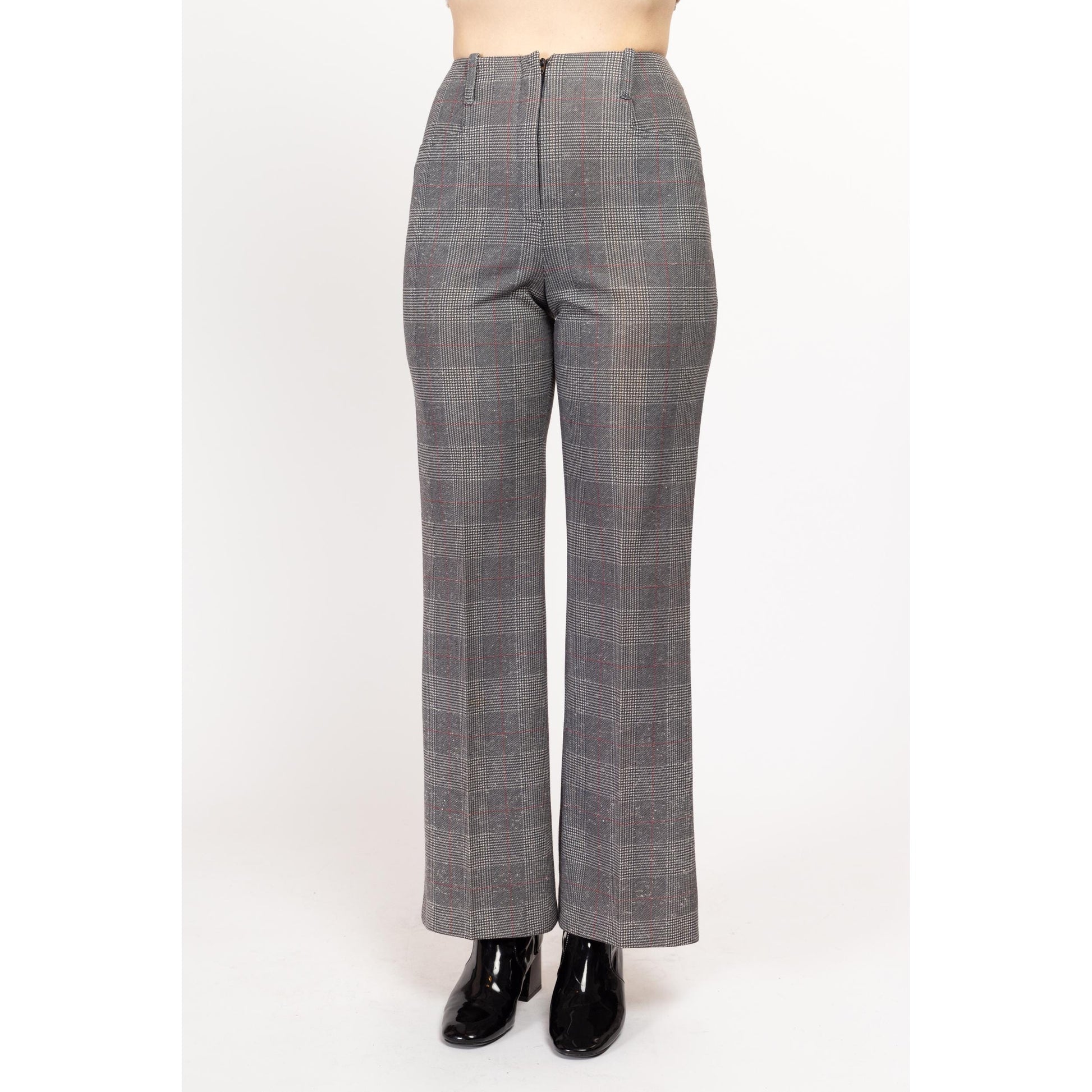 XS 70s Grey Plaid High Waisted Pants – Flying Apple Vintage