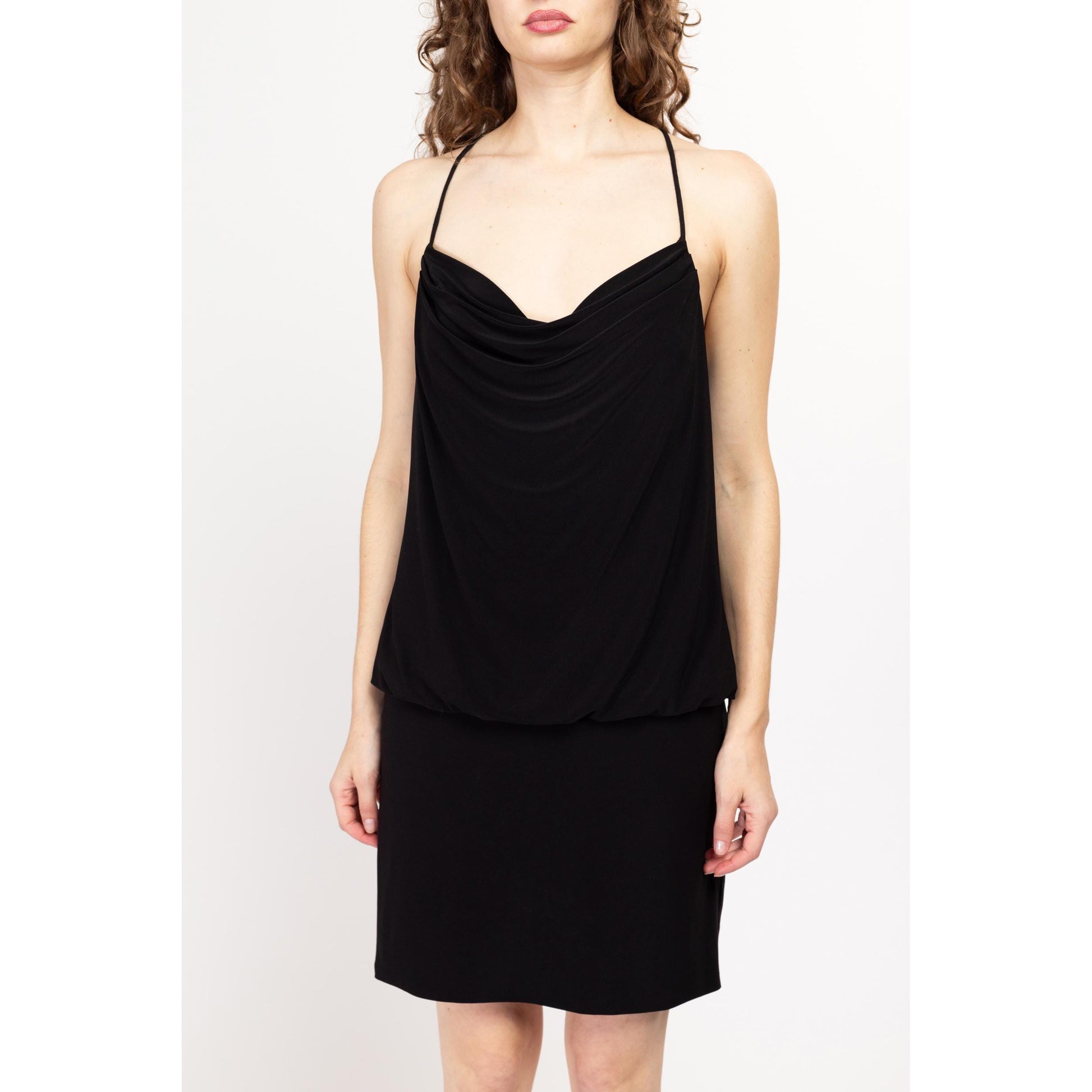 Large Y2K Cache Black Blouson Mini Dress Flying Apple Vintage Large Y2K Cache Black Blouson Mini Dress Flying Apple Vintage