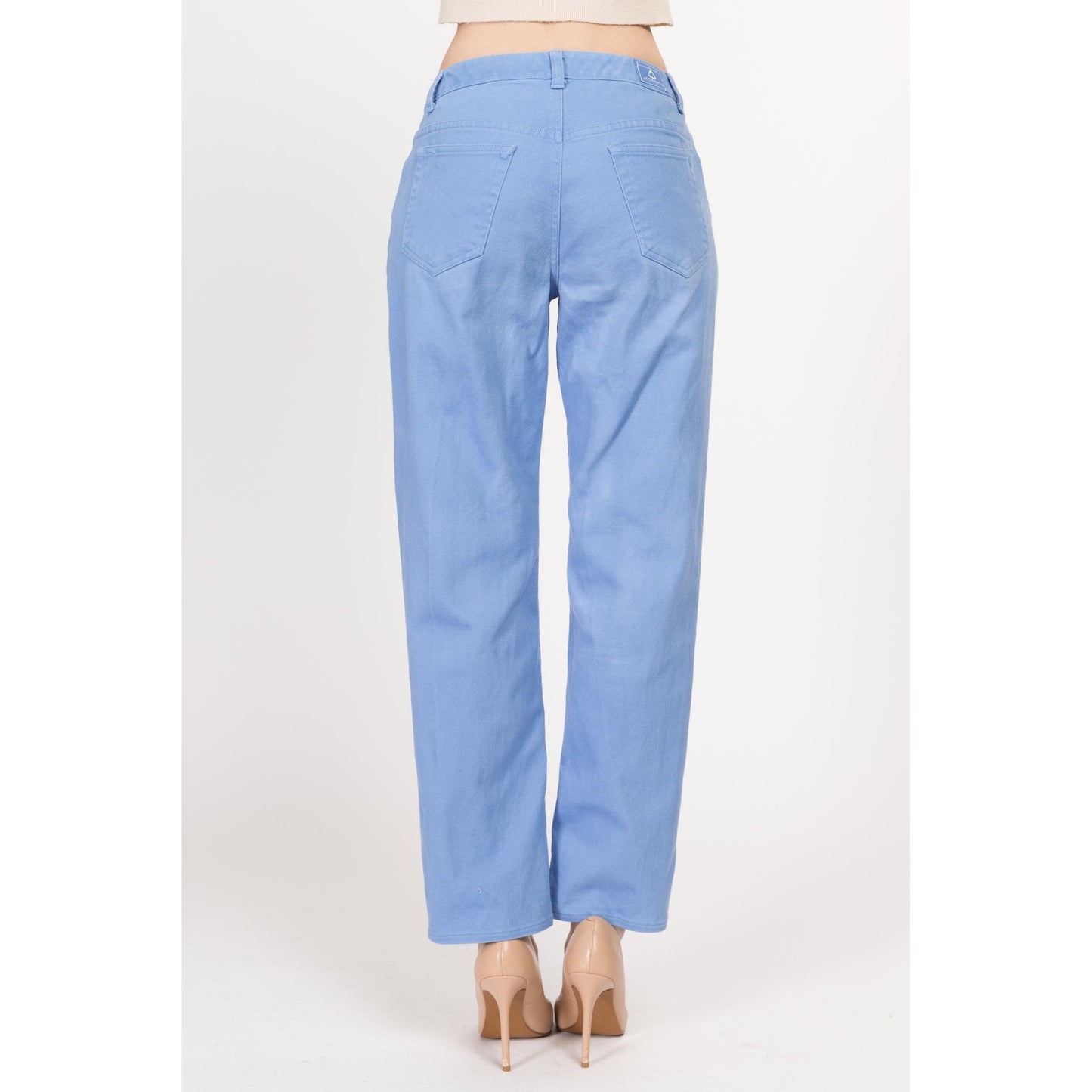 Small 90s Liz Claiborne Periwinkle Mid Rise Soft Jeans | Vintage Blue Denim Straight Leg Pants