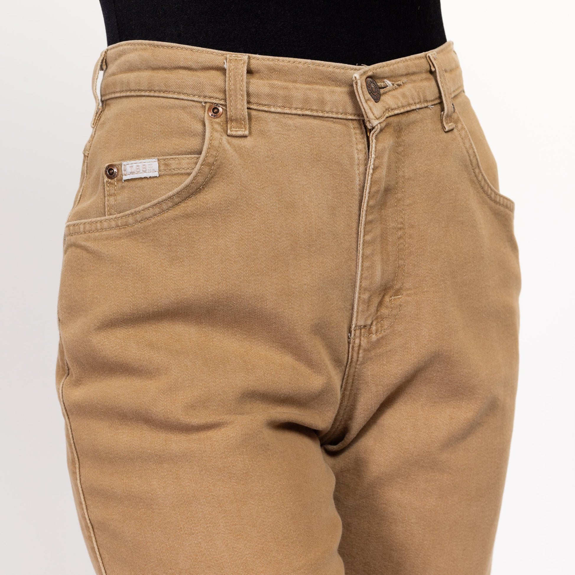 Medium Long 80s Lee High Waisted Camel Brown Jeans 28