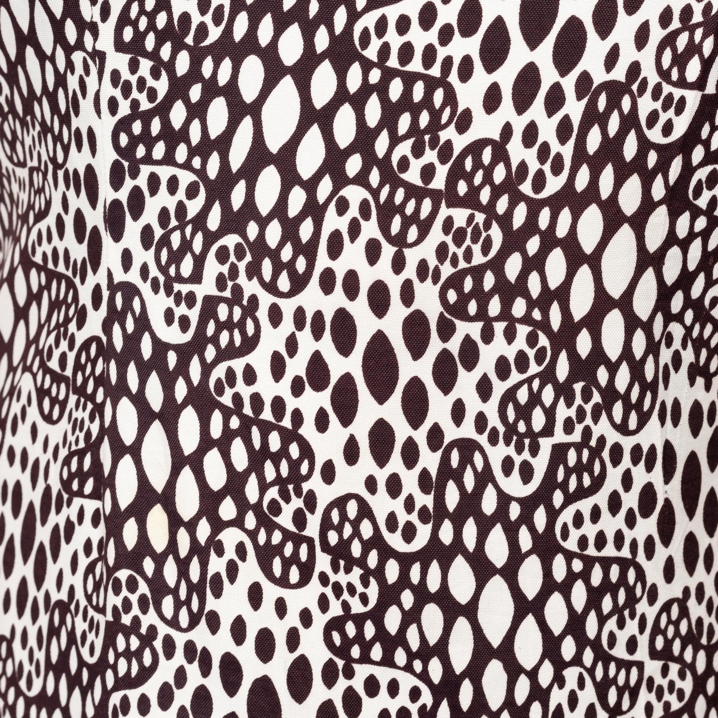 Lrg-XL 60s Mod Op Art Amoeba Print Mini Dress | Vintage Brown White Sleeveless Keyhole Shift Dress