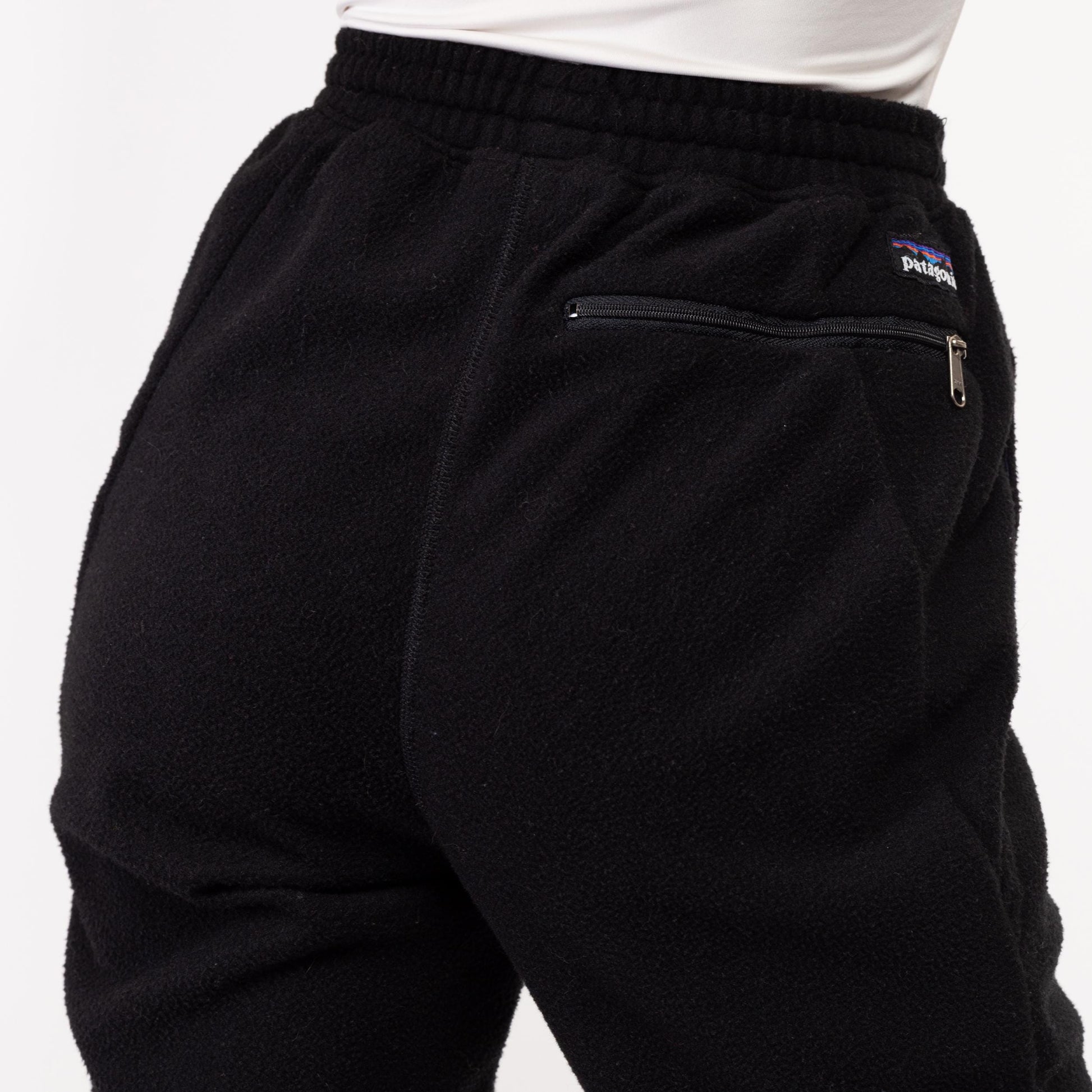 XXS-XS Vintage Patagonia Black Fleece Joggers | Y2K High Waisted Warm Sweatpants