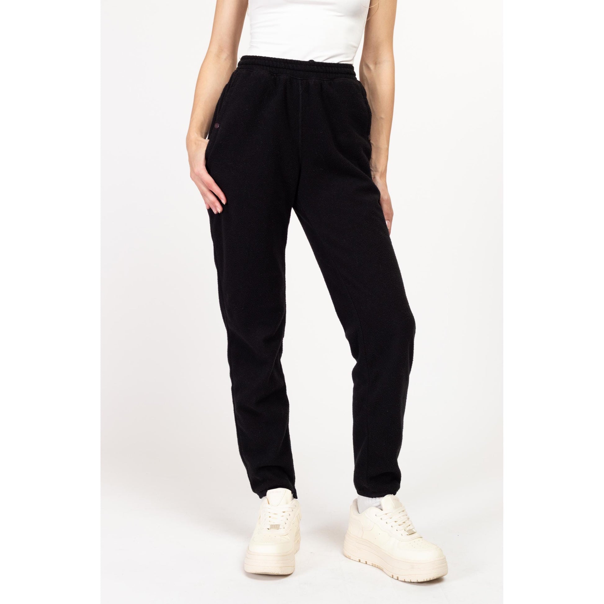 XXS-XS Vintage Patagonia Black Fleece Joggers | Y2K High Waisted Warm Sweatpants