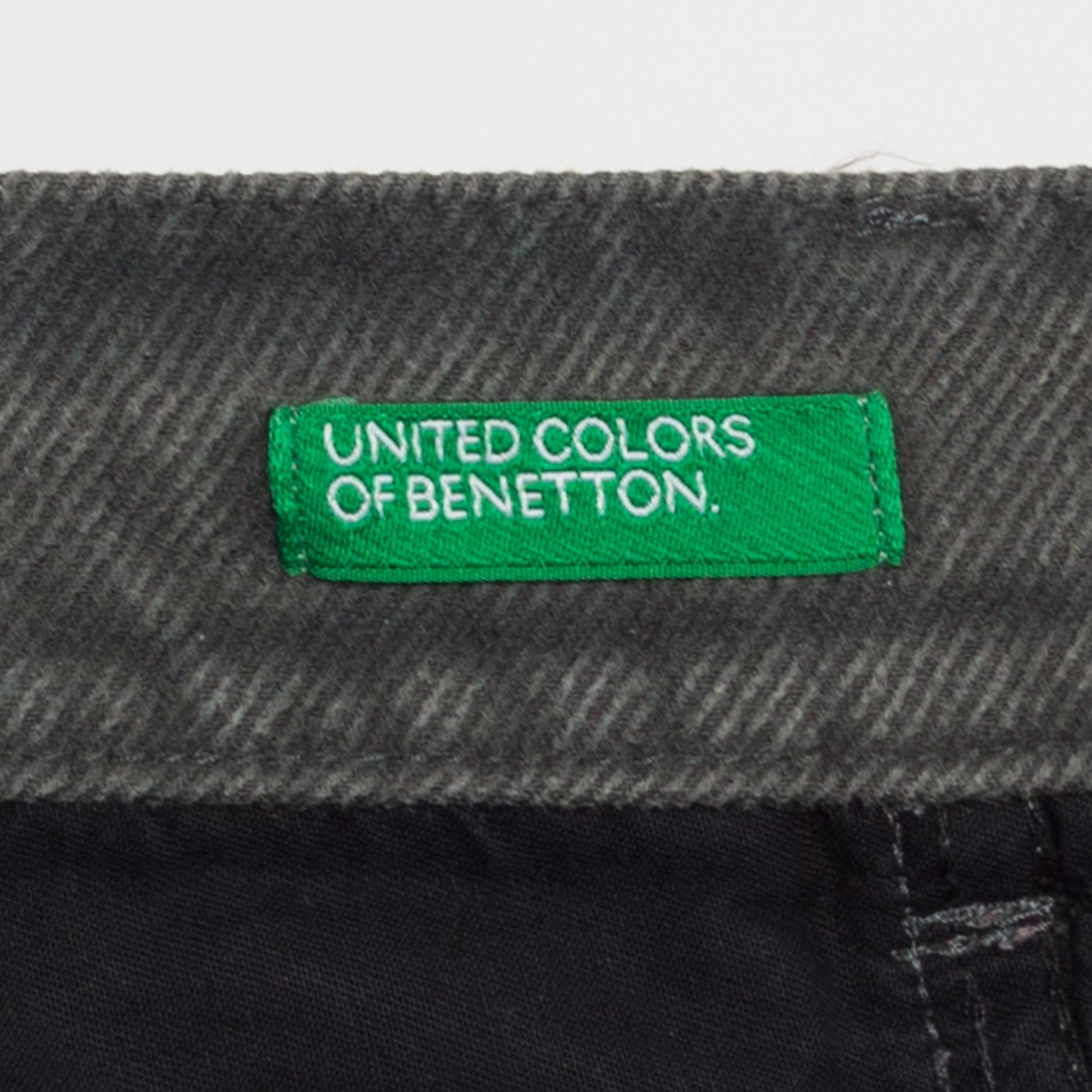 Small Y2K United Colors of Benetton Dark Sage Green Jeans | Vintage Mid Rise Straight Leg Soft Twill Trousers