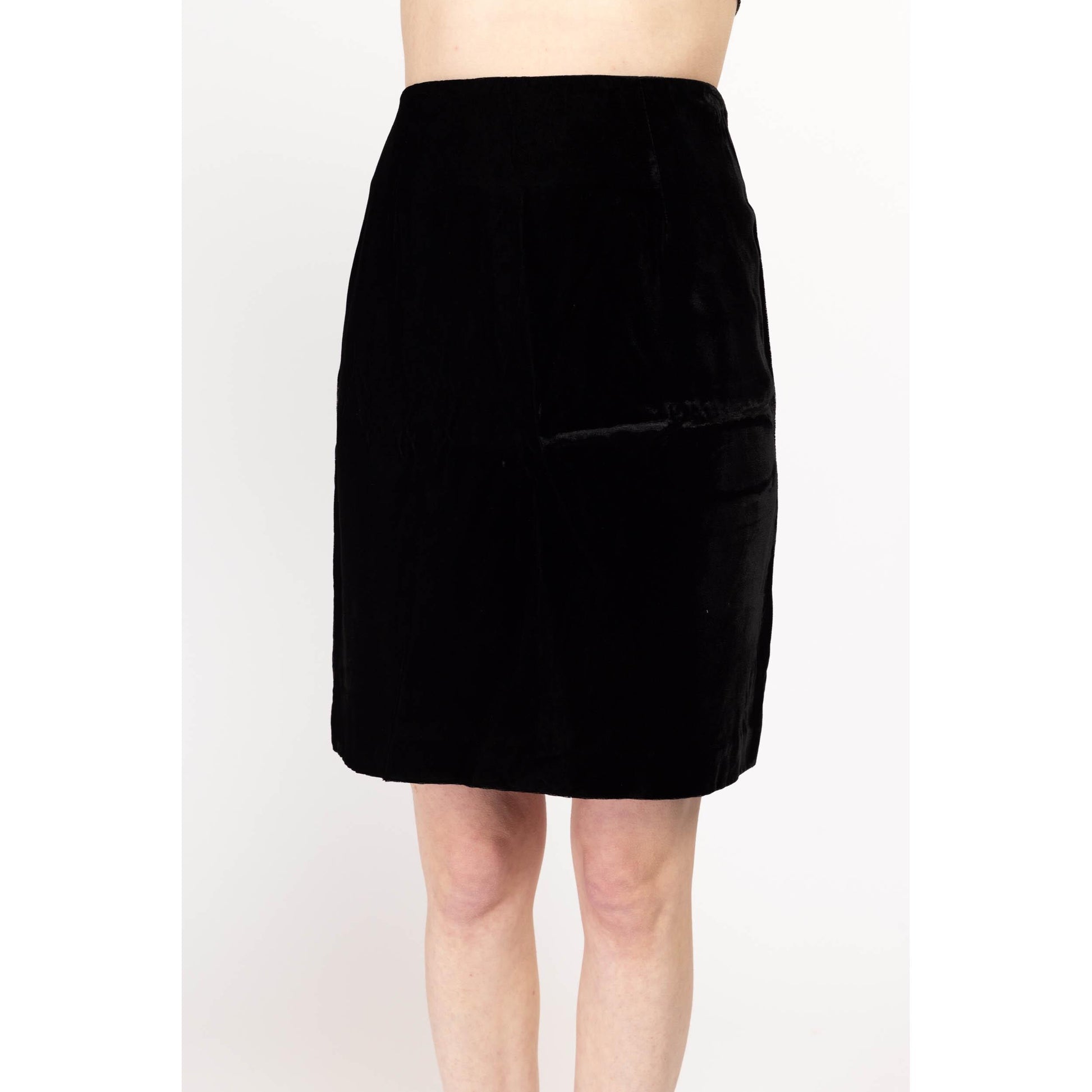 Black Velvet Velvet Mini Pencil Skirt Mini Skirt Black Velvet Midi