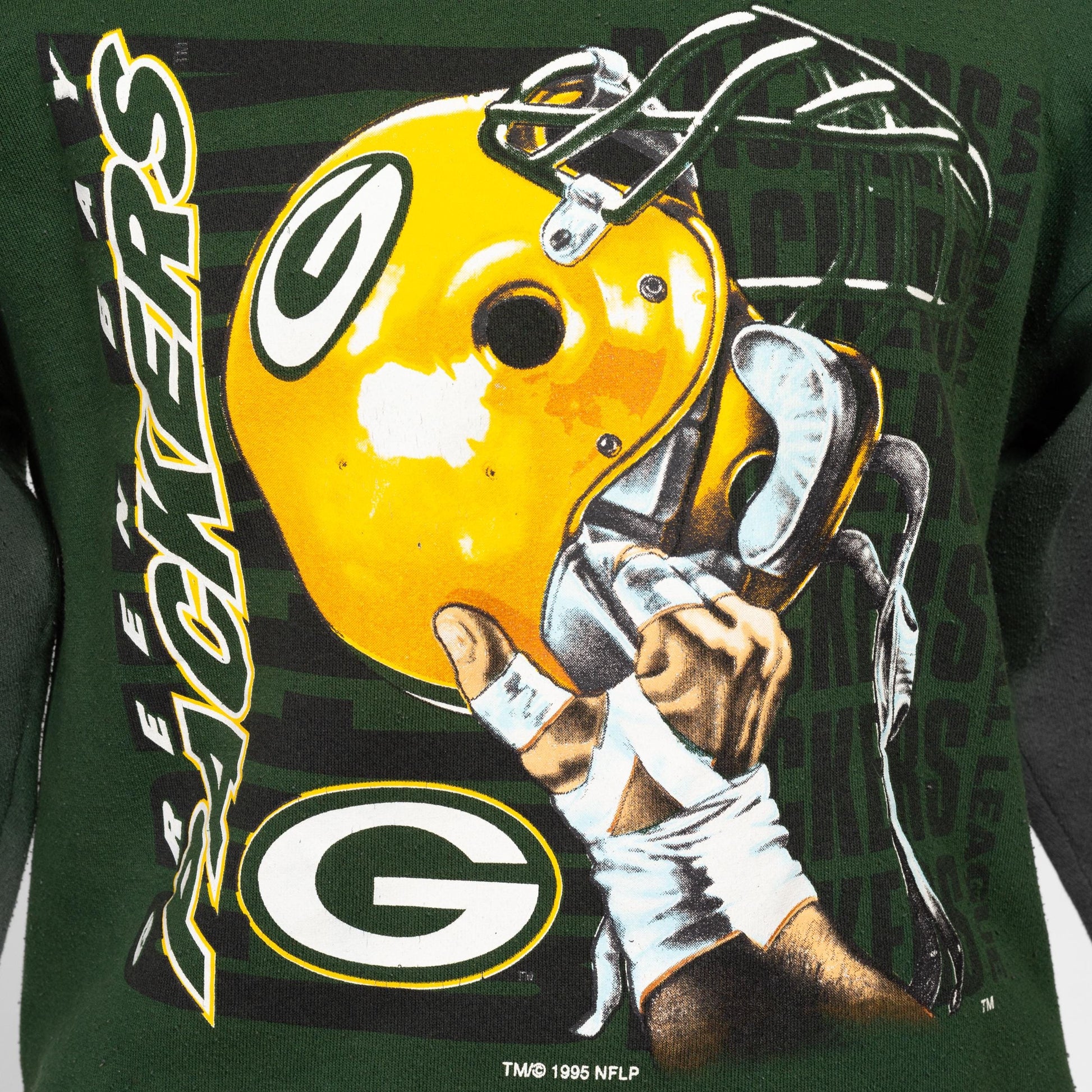 Medium 90s Green Bay Packers Sweatshirt | Vintage NFL Football Logo 7 Graphic Crewneck Pullover Sweater
