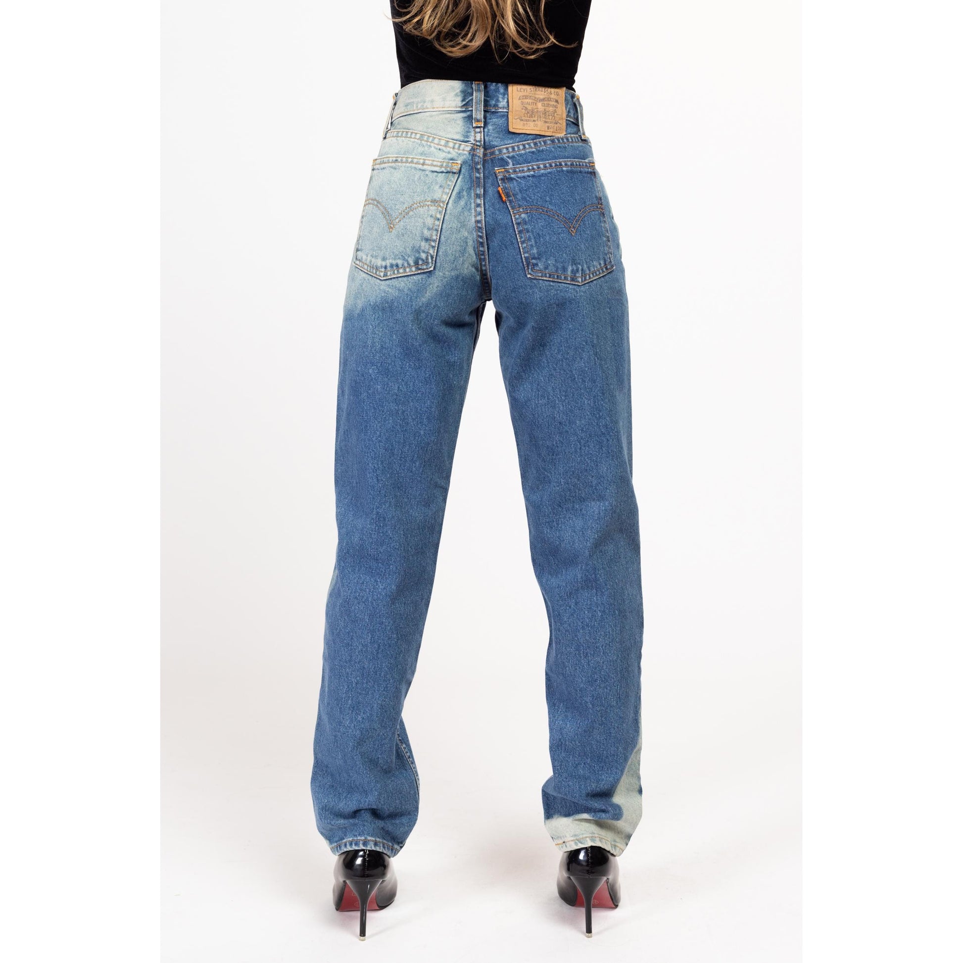 XS 90s Levis Bleached High Waisted Jeans, Deadstock 24" | Vintage Levi's NWT Denim High Waisted Tapered Leg Mom Jeans