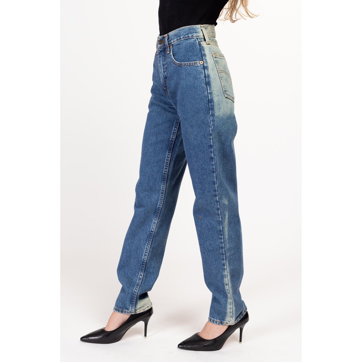 XS 90s Levis Bleached High Waisted Jeans, Deadstock 24" | Vintage Levi's NWT Denim High Waisted Tapered Leg Mom Jeans