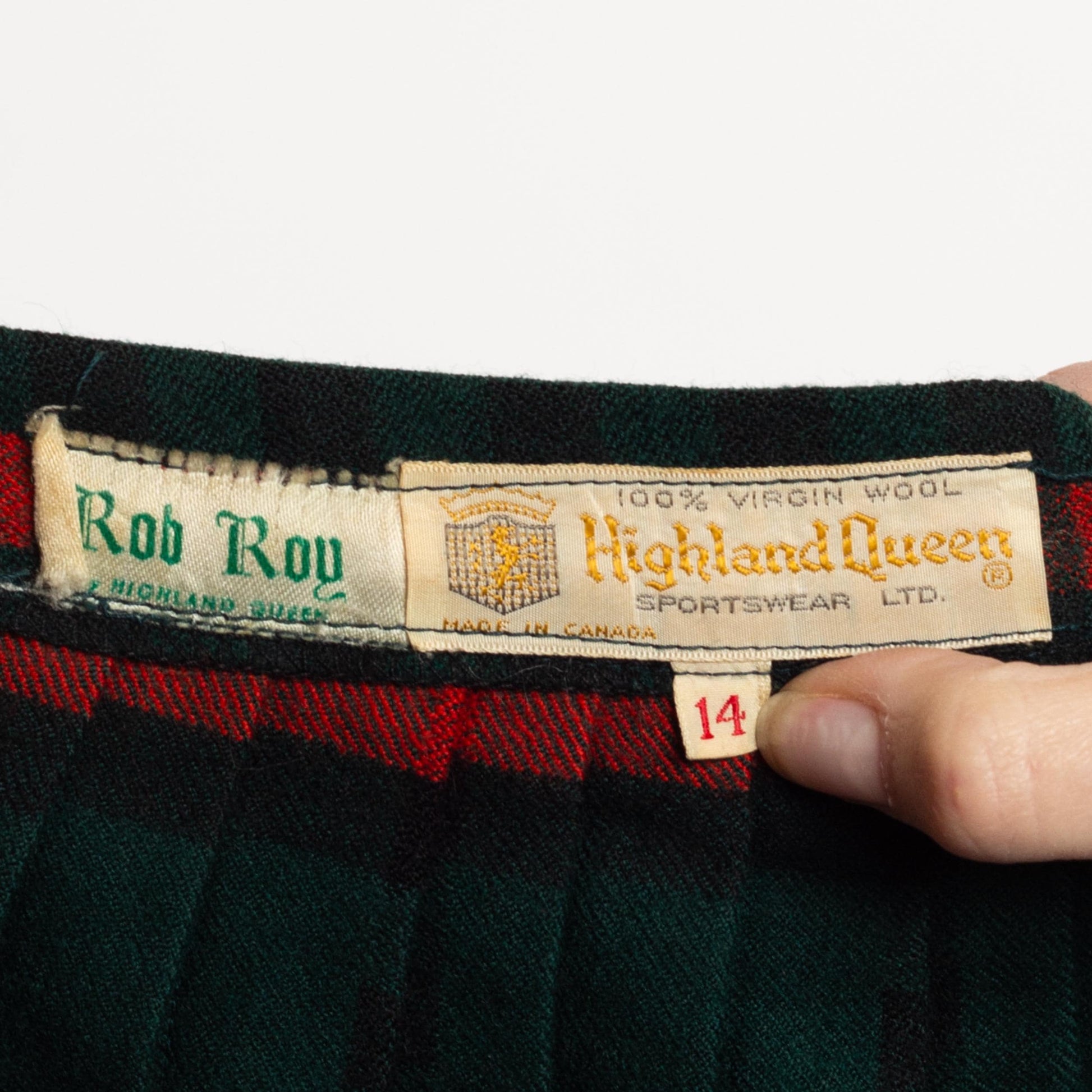 Small 60s Scottish Plaid Tartan Mini Kilt 27" | Vintage Rob Roy Red Green Preppy Schoolgirl Fringe Wrap Skirt