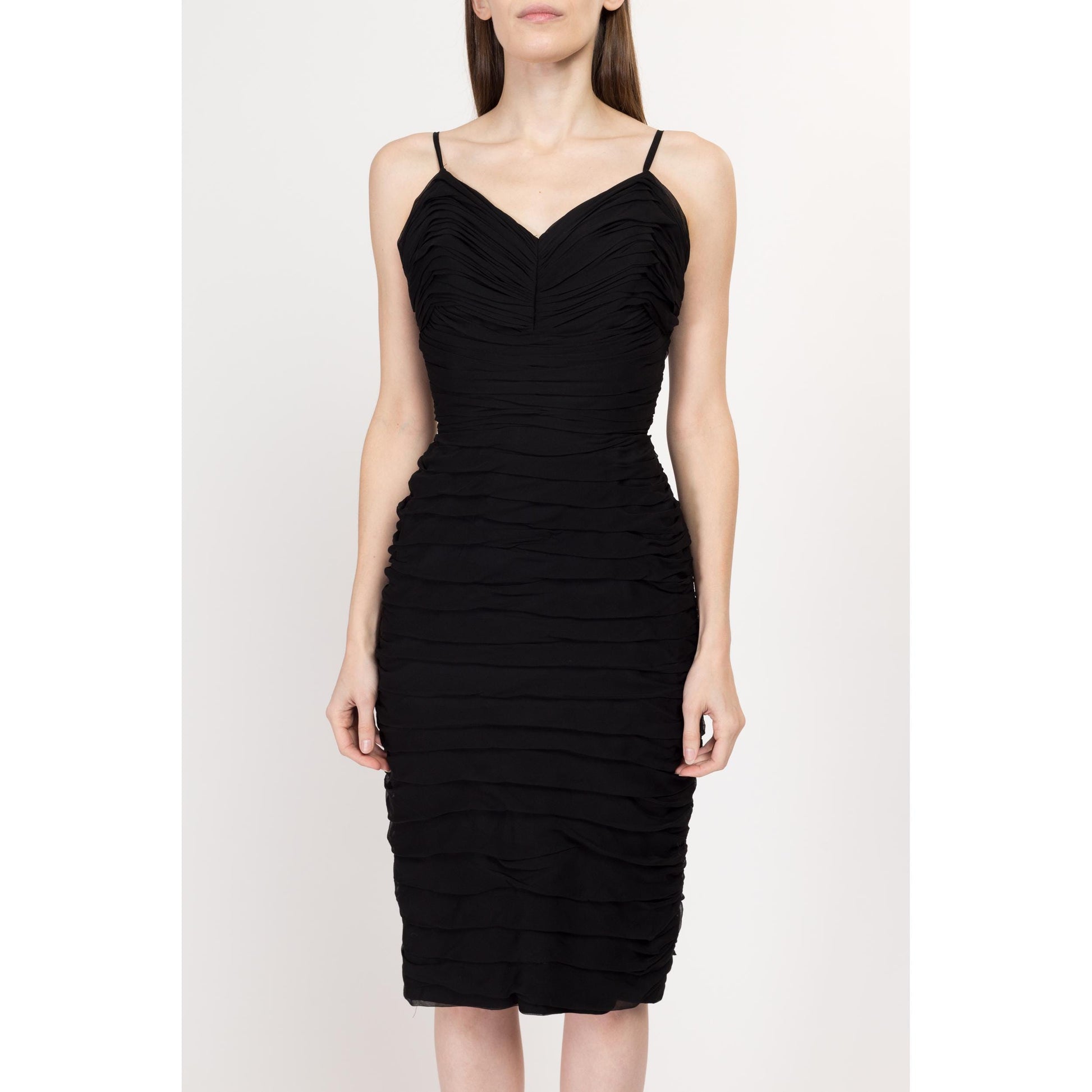 Small 60s Miss Elliette Black Ruched Midi Cocktail Party Dress Flying Apple Vintage Small 60s Miss Elliette Black Ruched Midi Cocktail Party Dress Flying Apple Vintage